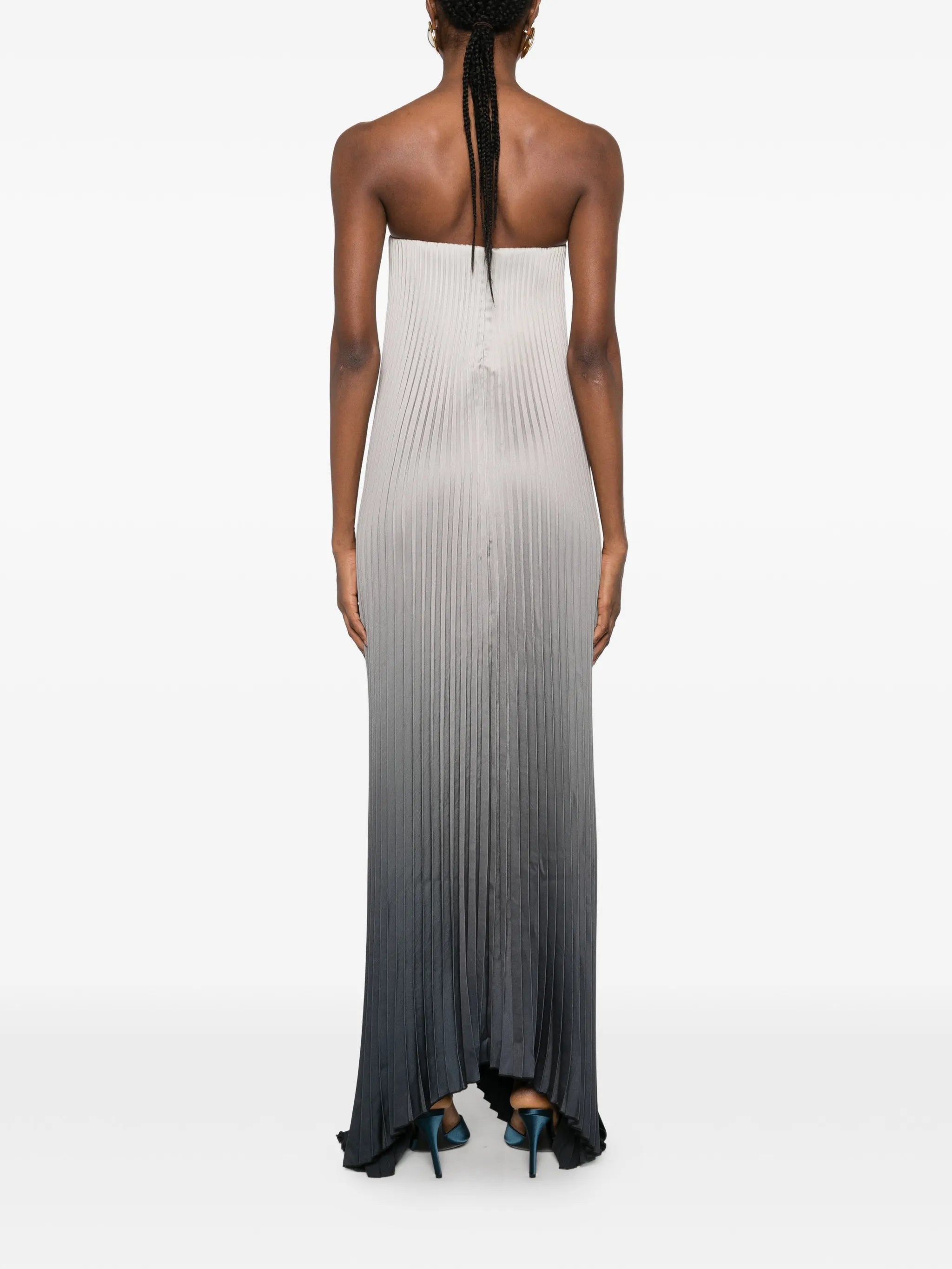 Black Tie pleated ombré gown