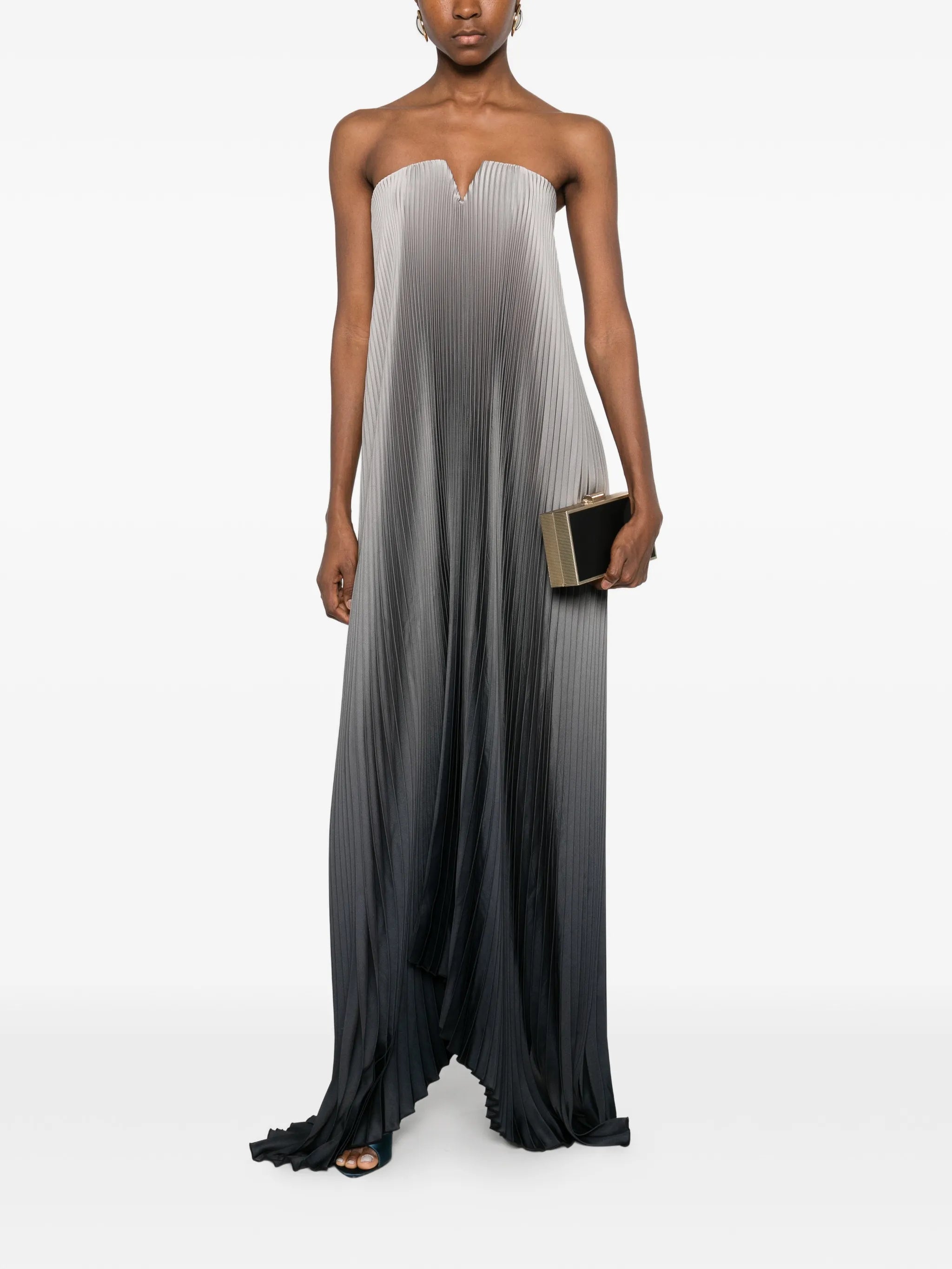 Black Tie pleated ombré gown
