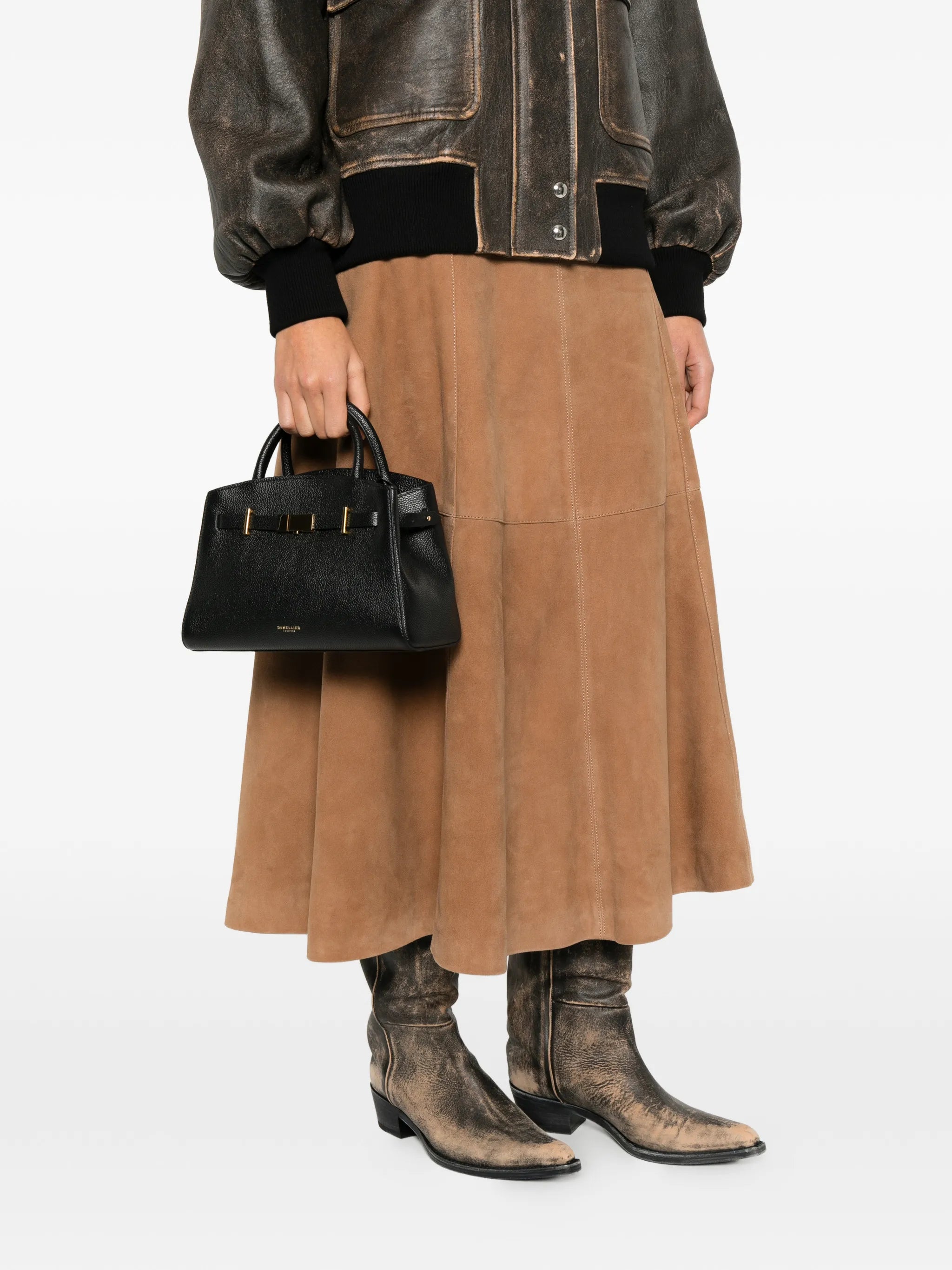 small Hudson grain leather tote bag