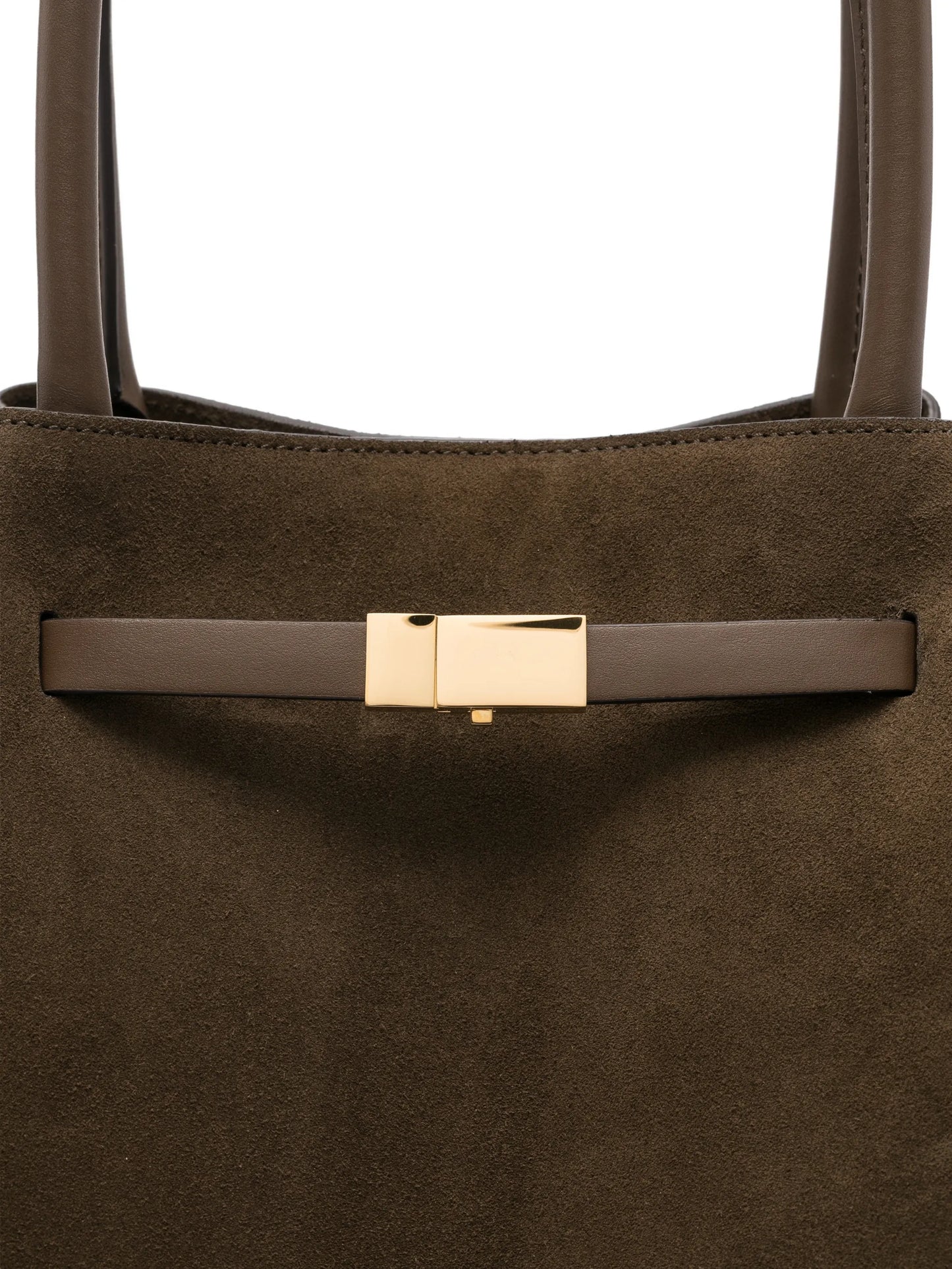 gold-tone suede tote bag