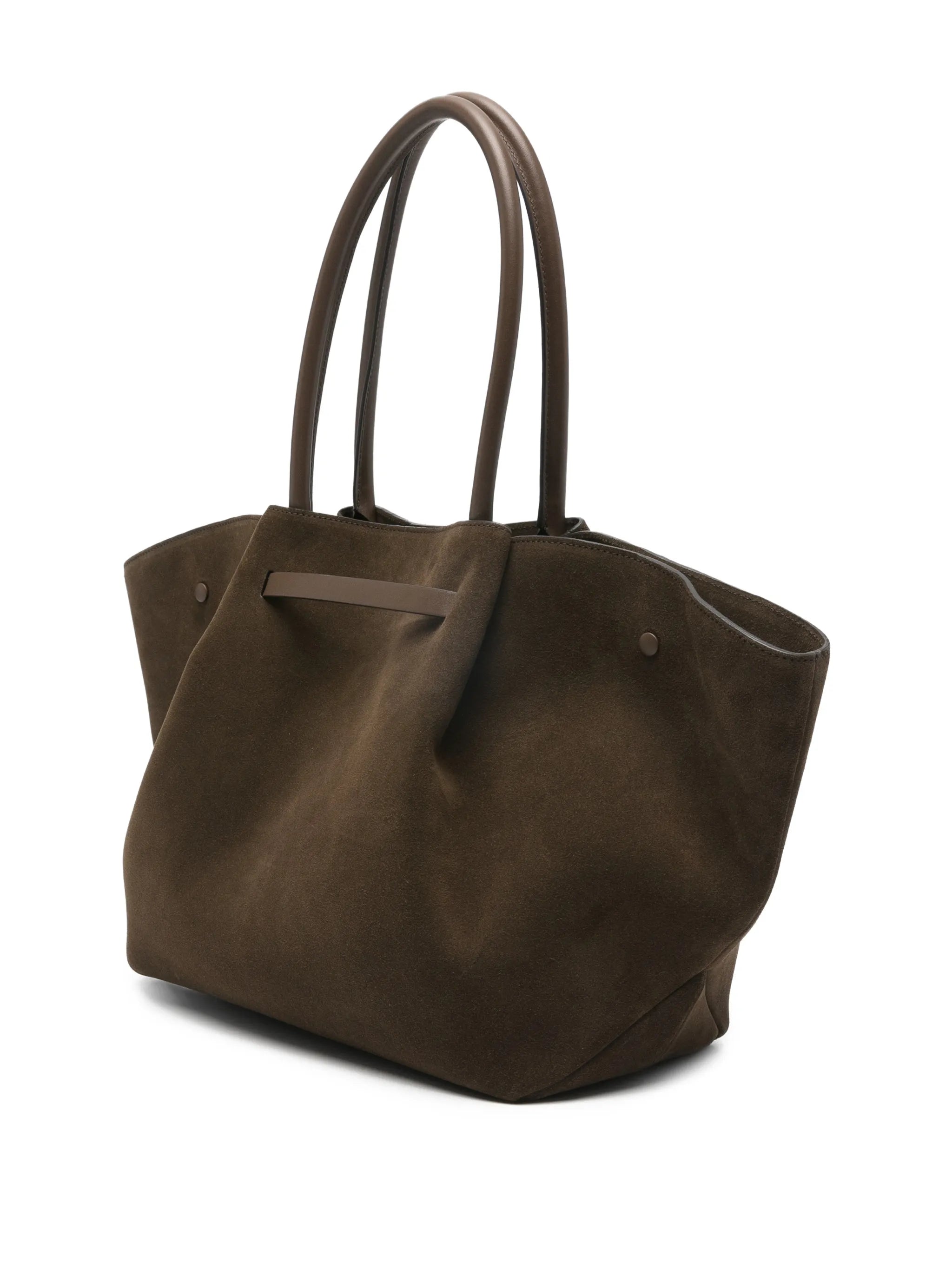 gold-tone suede tote bag