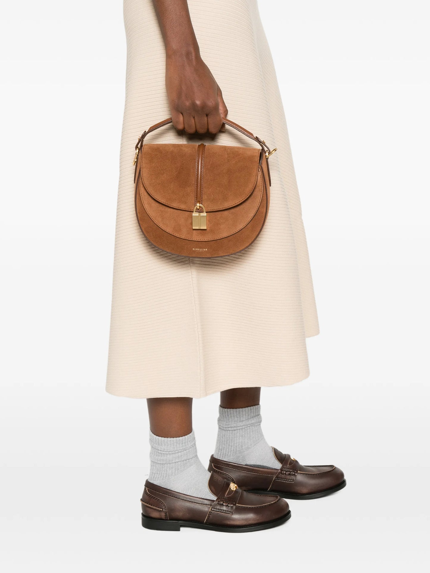 Siena padlock suede cross body bag