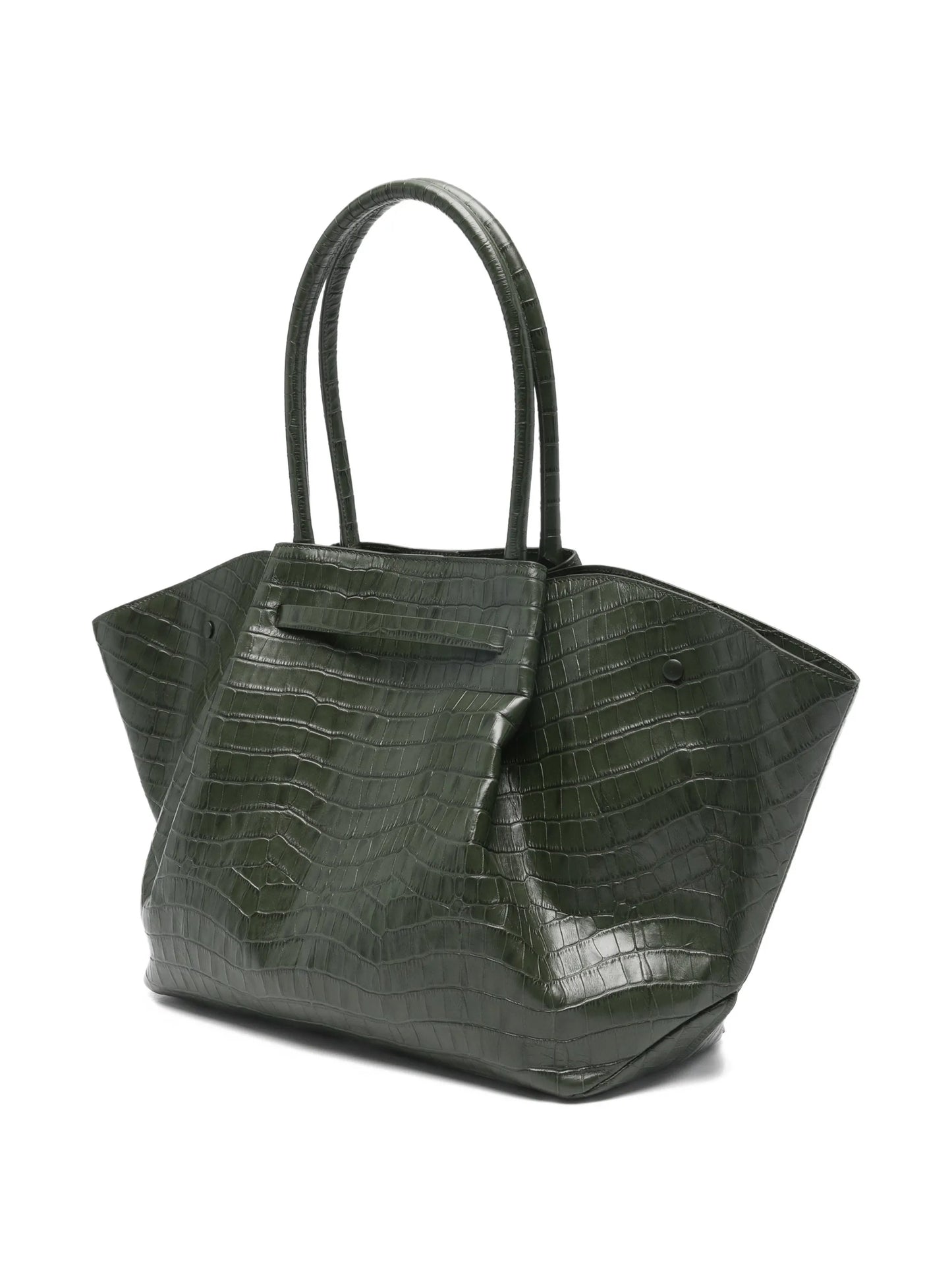 The New York green leather tote bag