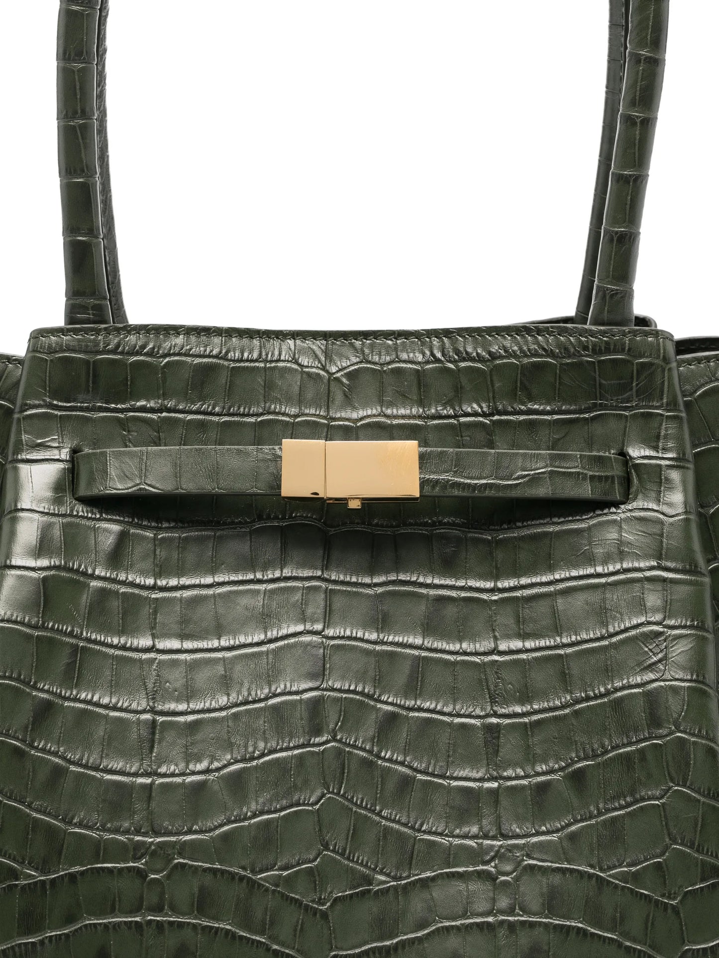 The New York green leather tote bag