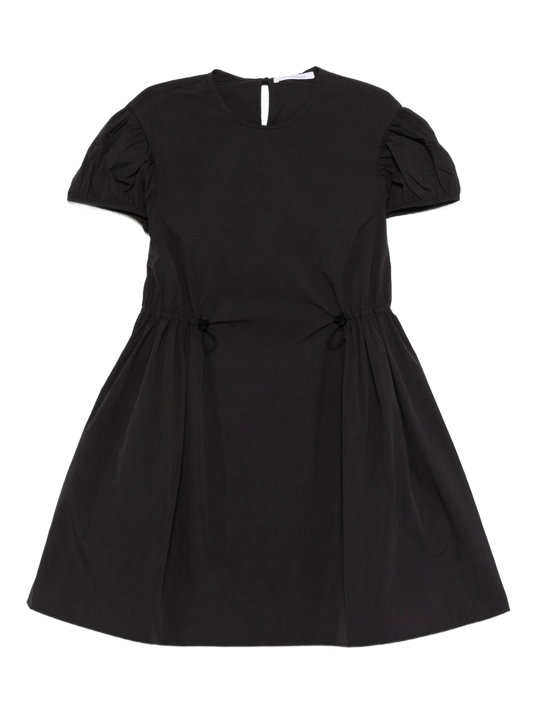 puff-sleeve tie dress