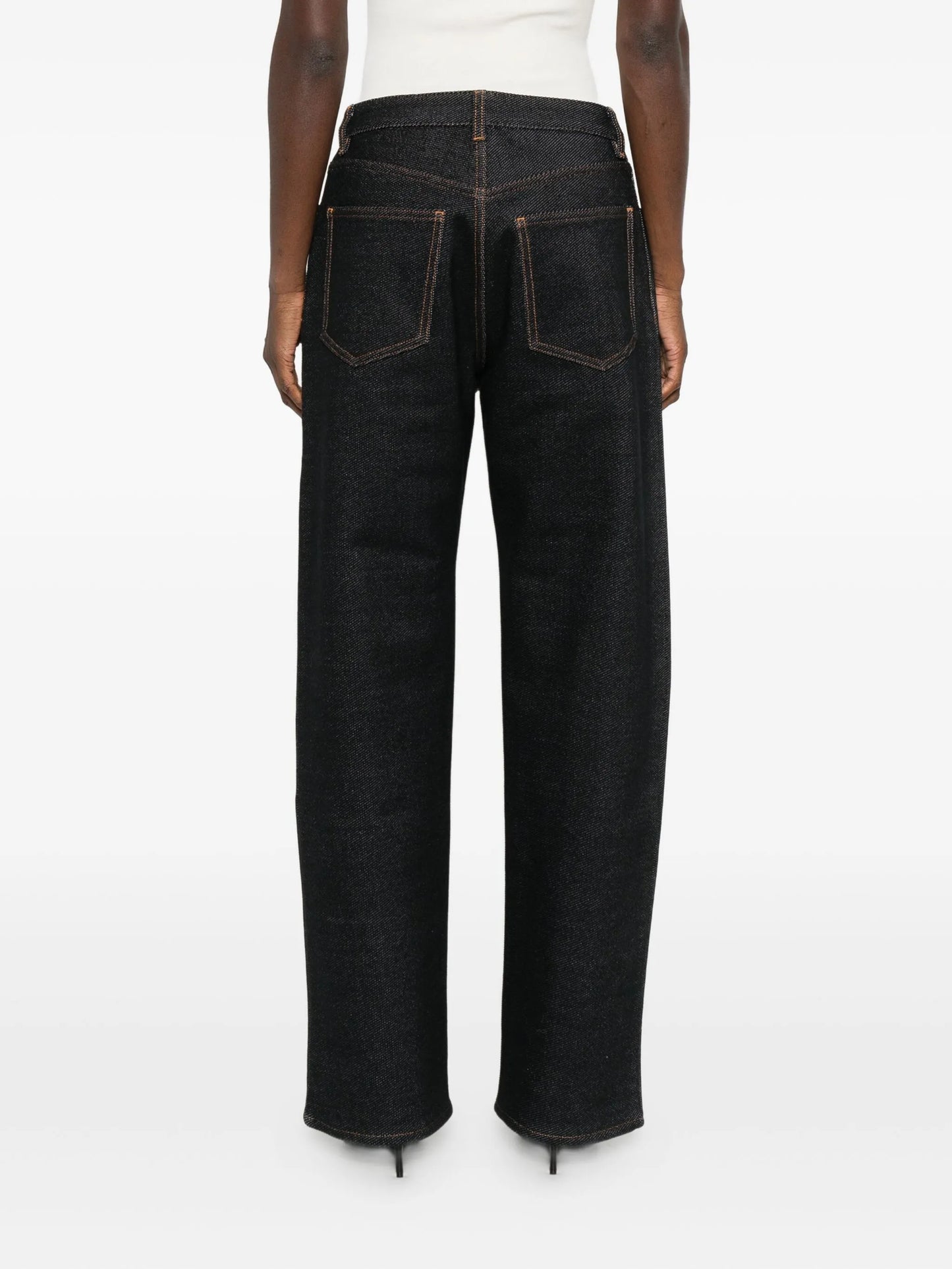 contrast-stitching jeans