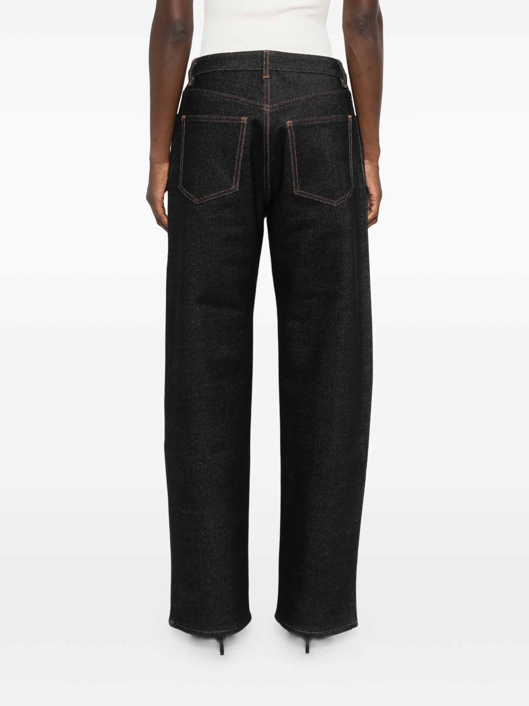 contrast-stitching jeans