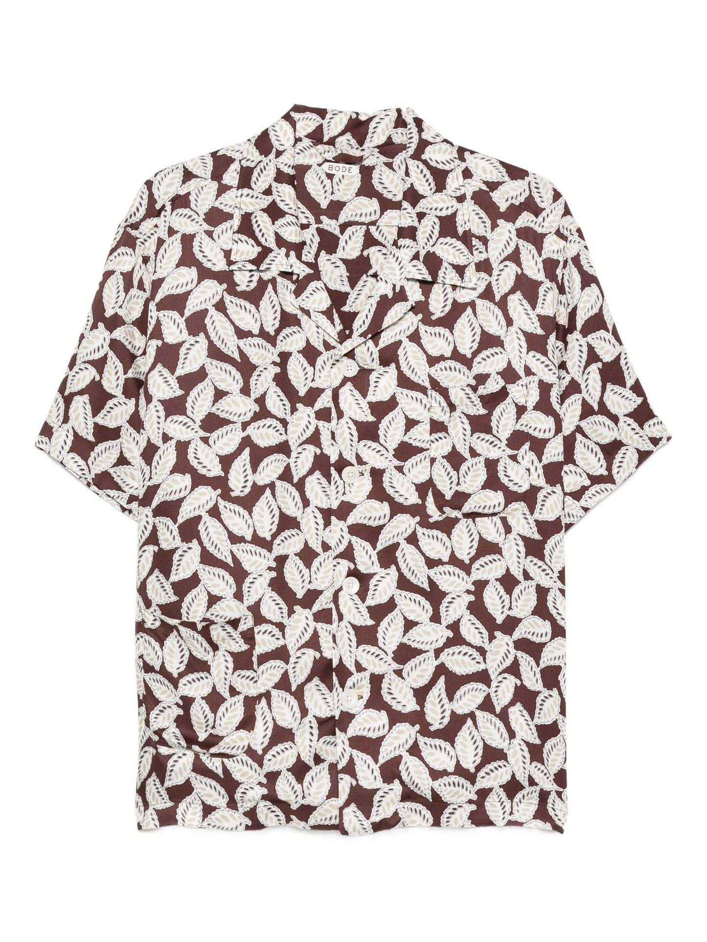 leaf-print shirt