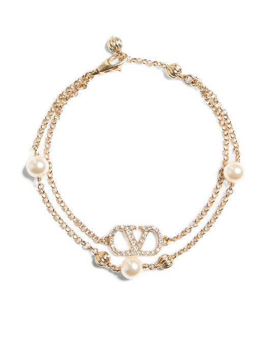 VLogo Signature crystal-embellished bracelets
