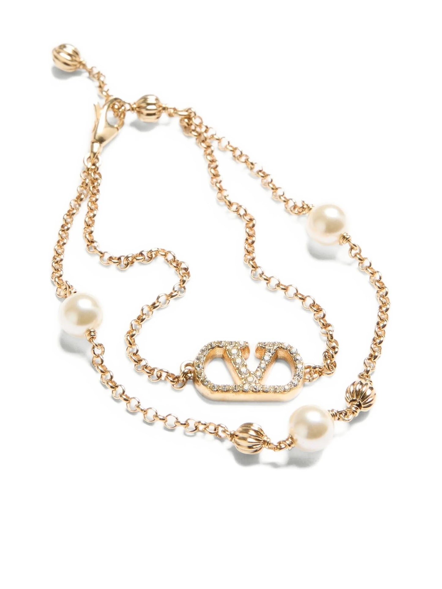 v-logo pearl bracelet