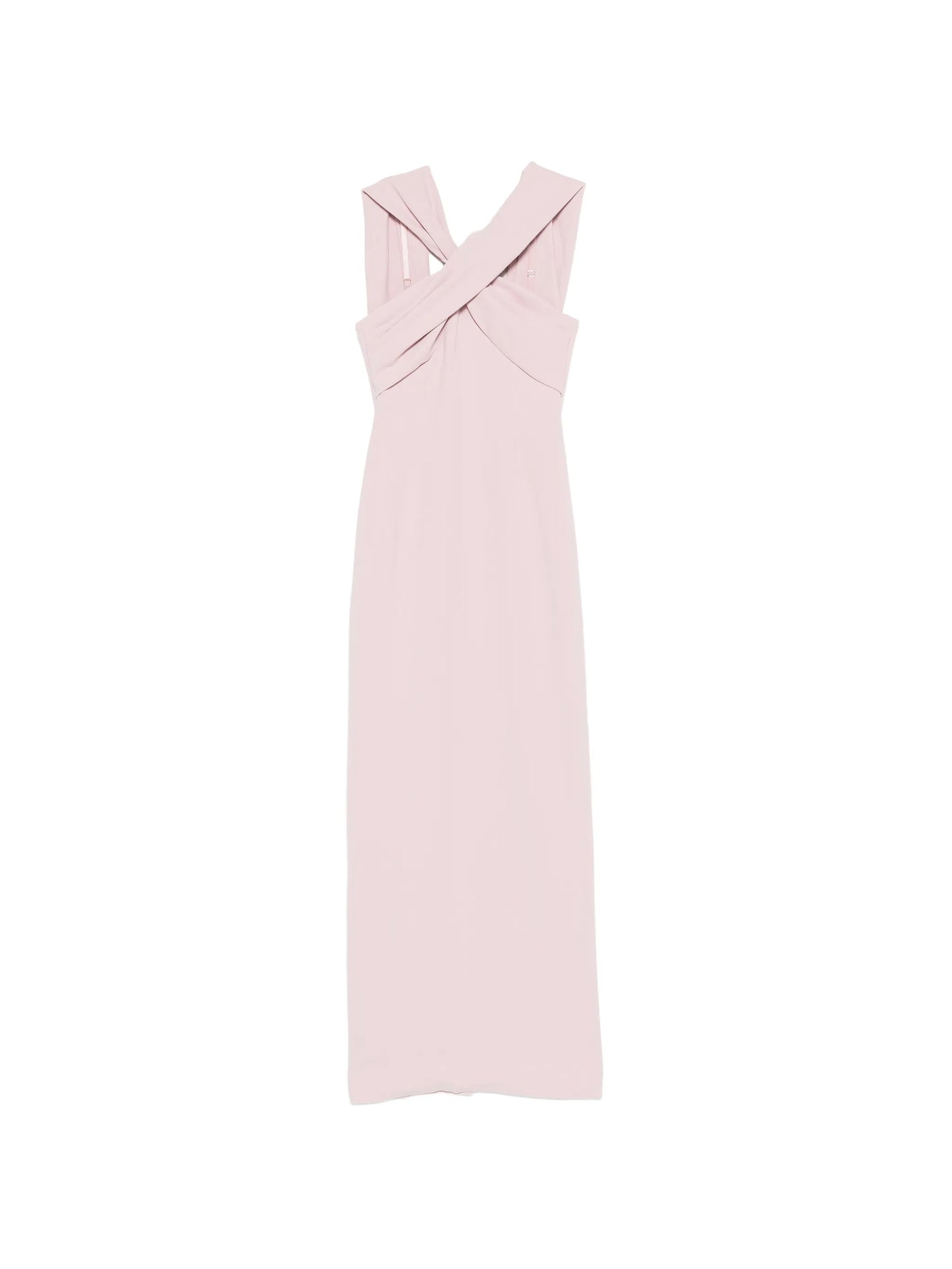 halter-neck draped-scarf maxi dress