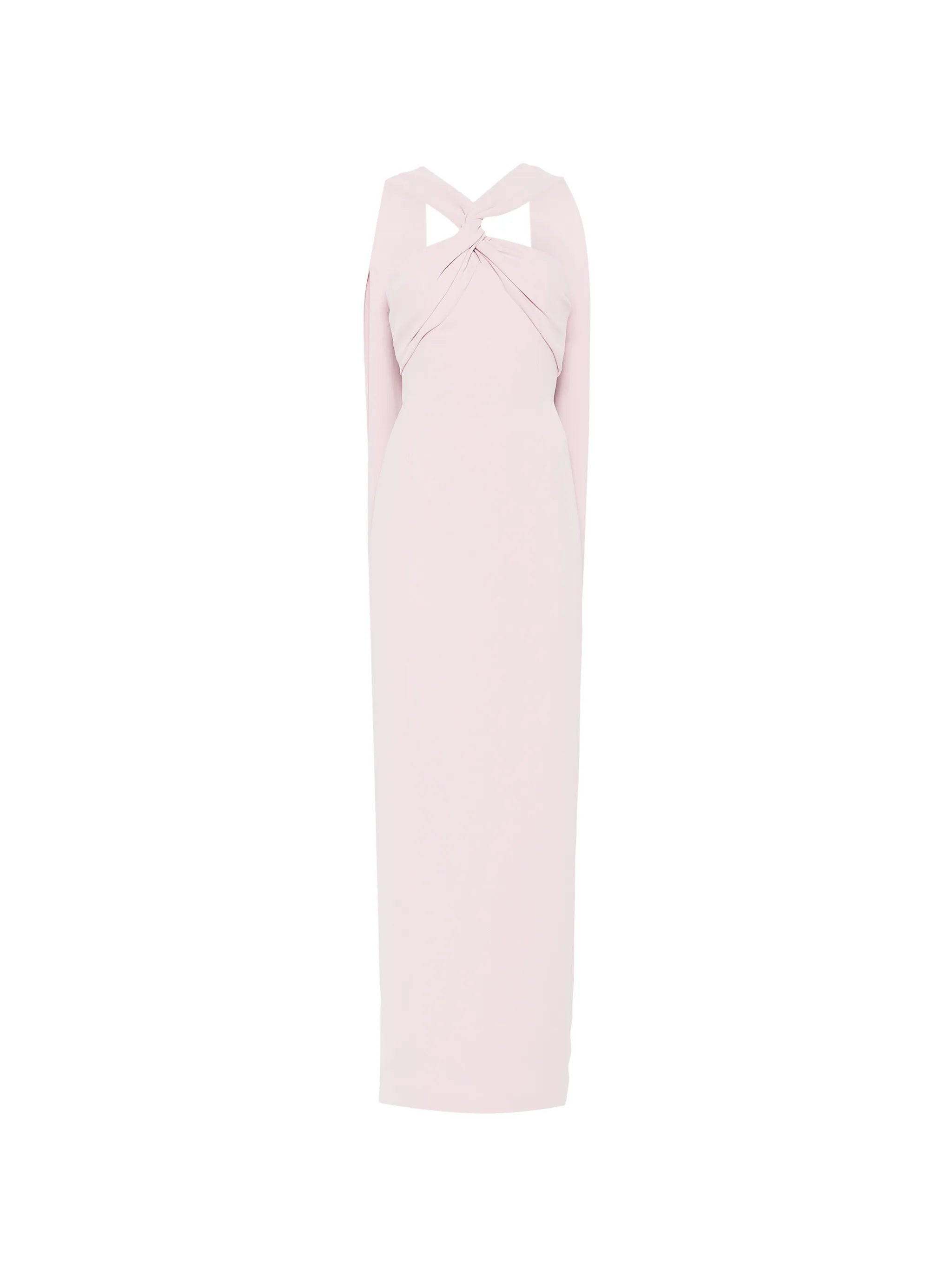 halter-neck draped-scarf maxi dress