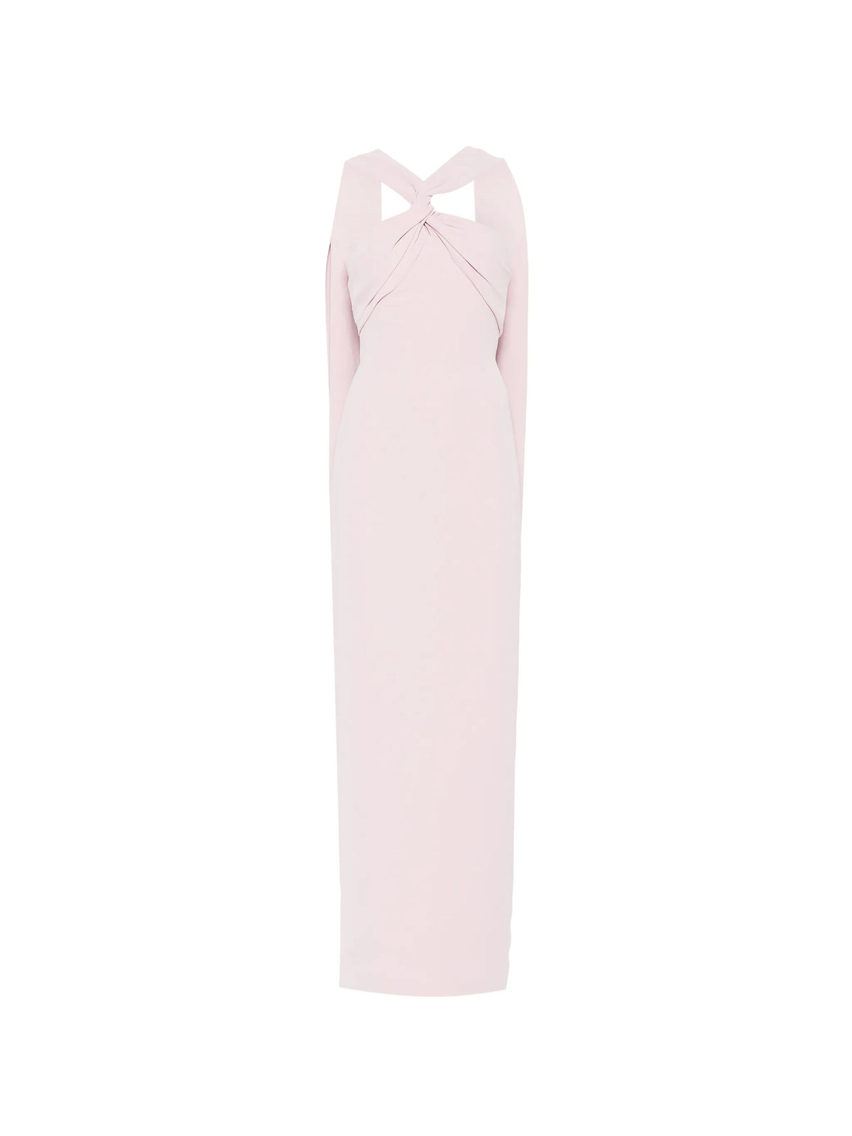 halter-neck draped-scarf maxi dress
