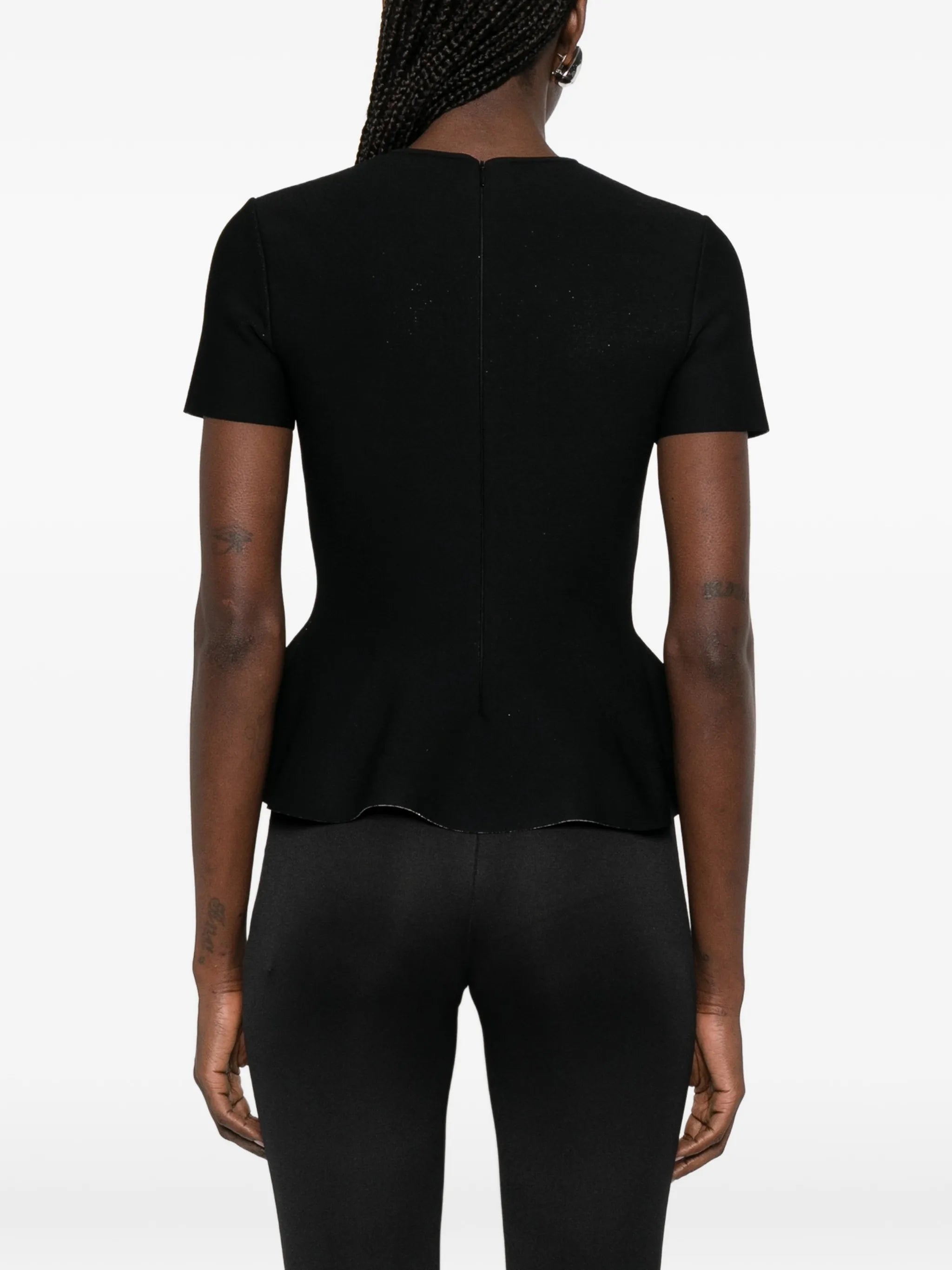 jacquard peplum hem T-shirt