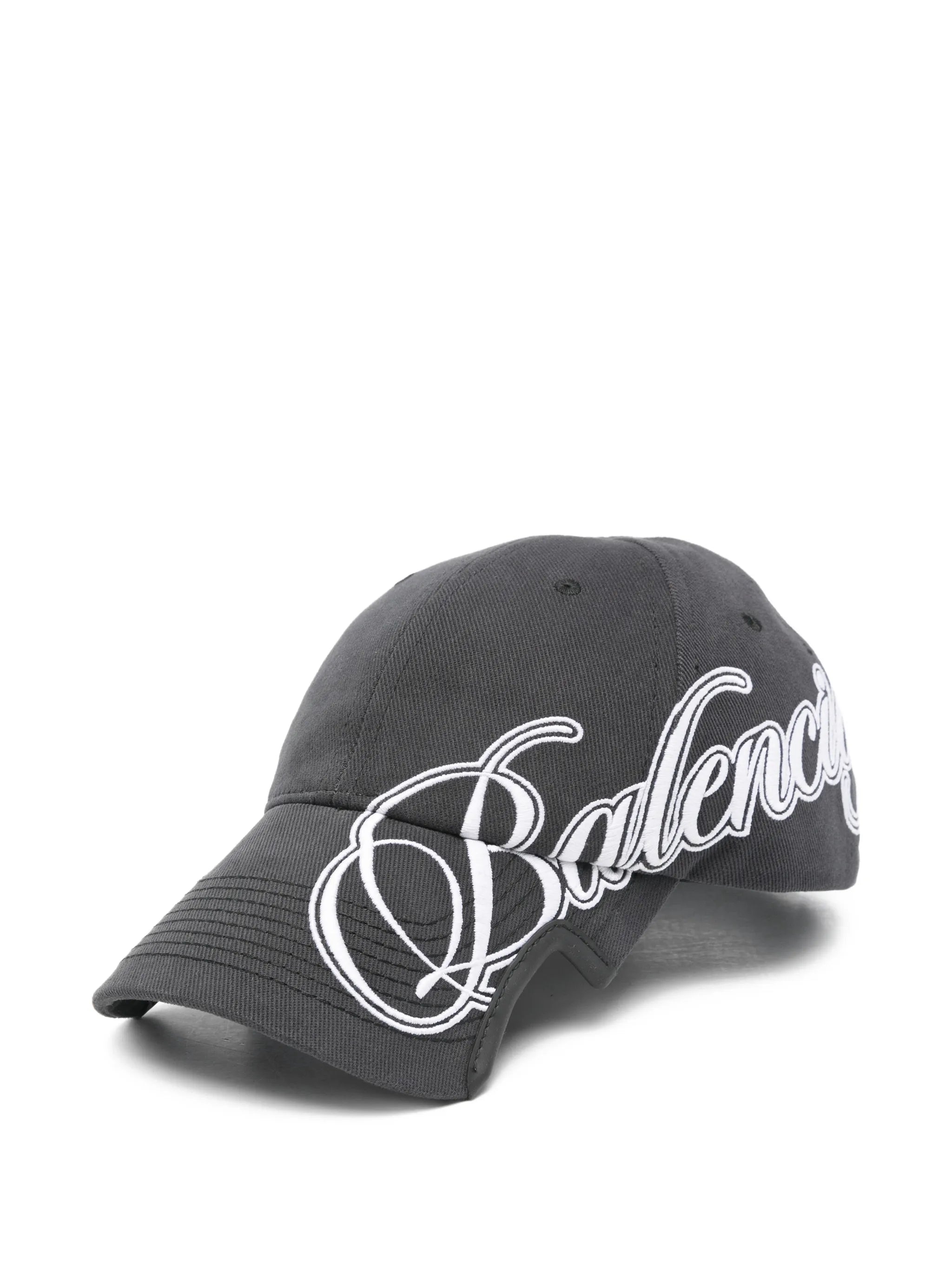 Cursive script logo drill cotton cap