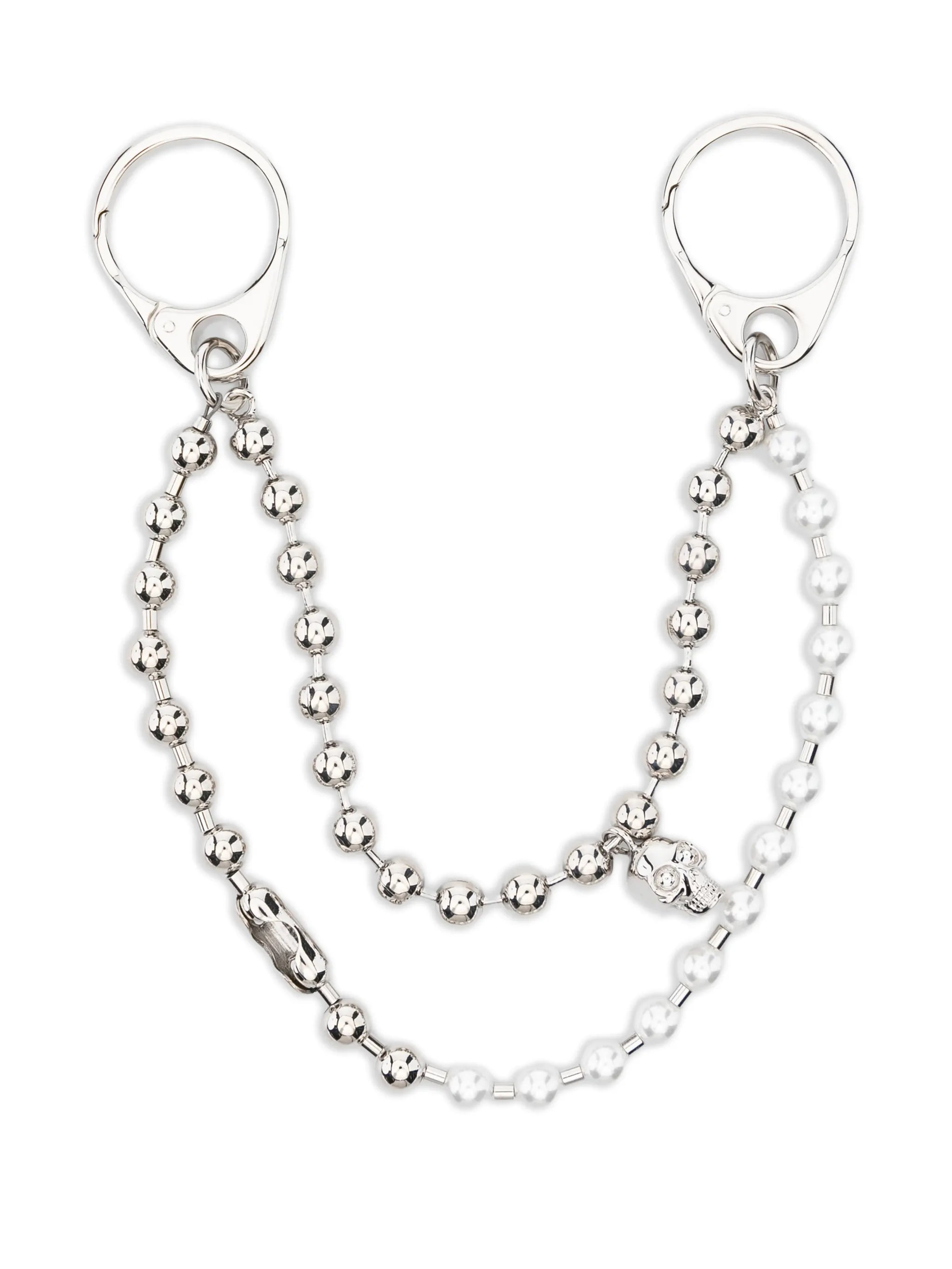 skull-pendant double-chain charm