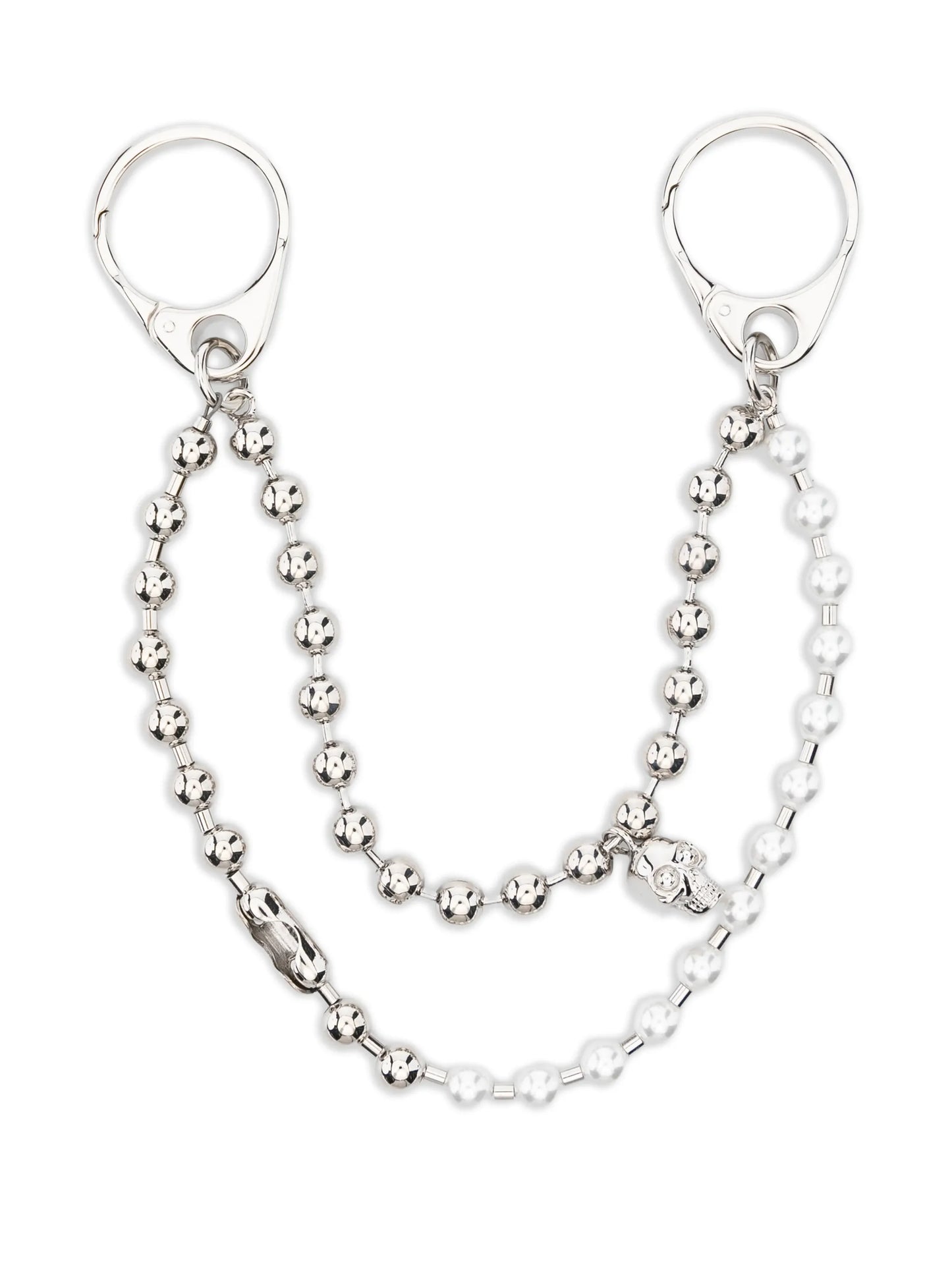 skull-pendant double-chain charm