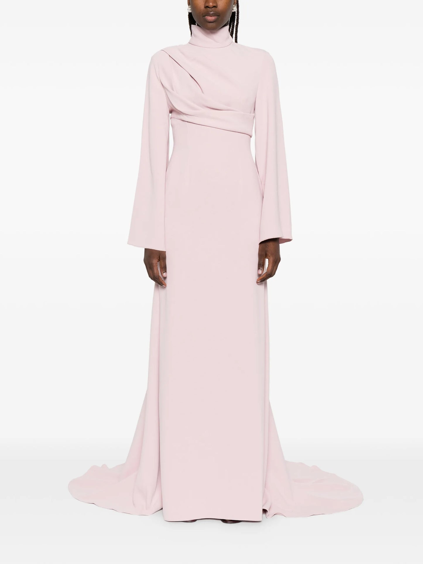 Swinton draped long-sleeves maxi dress