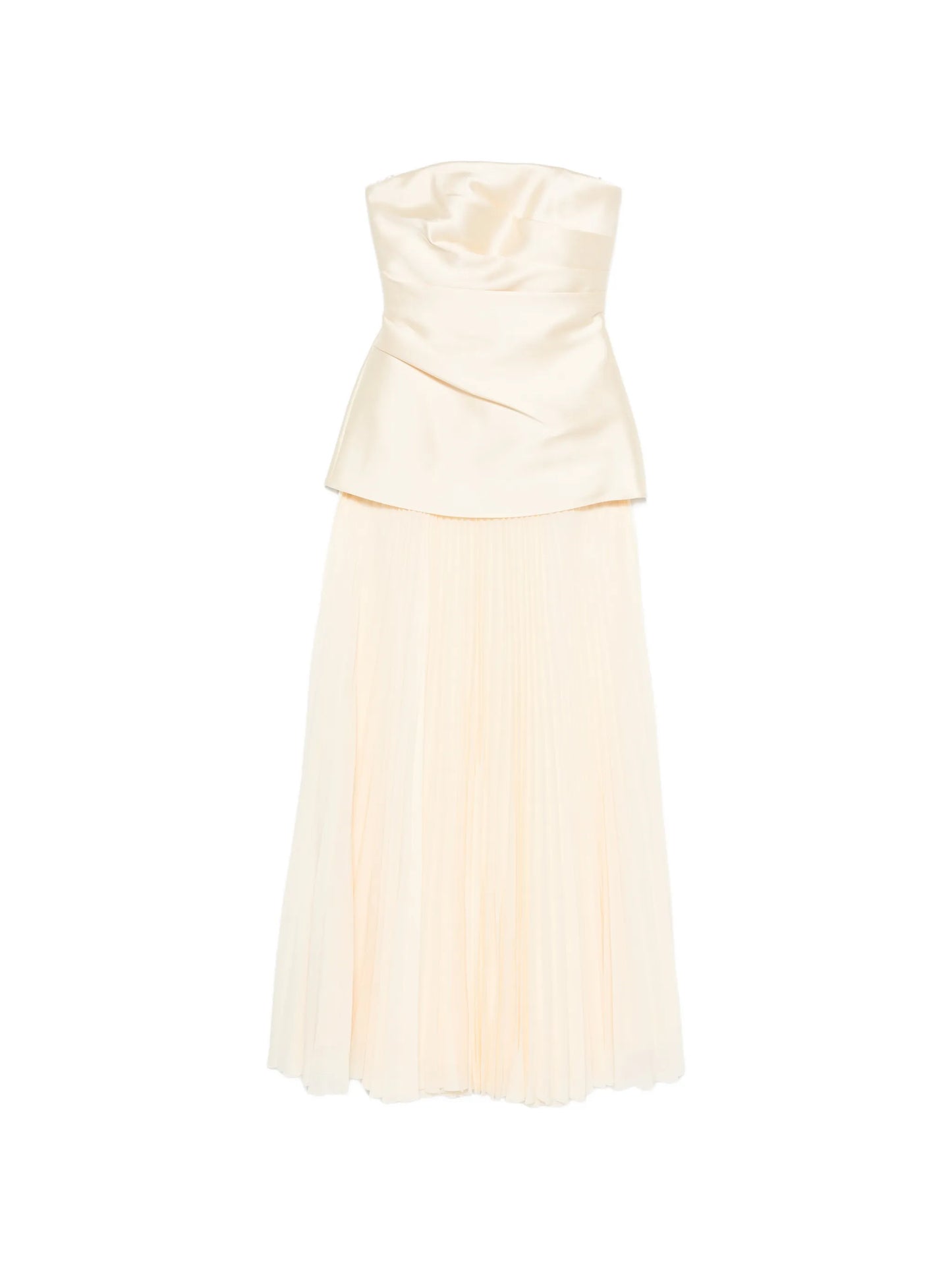 Claudette strapless pleated-skirt dress