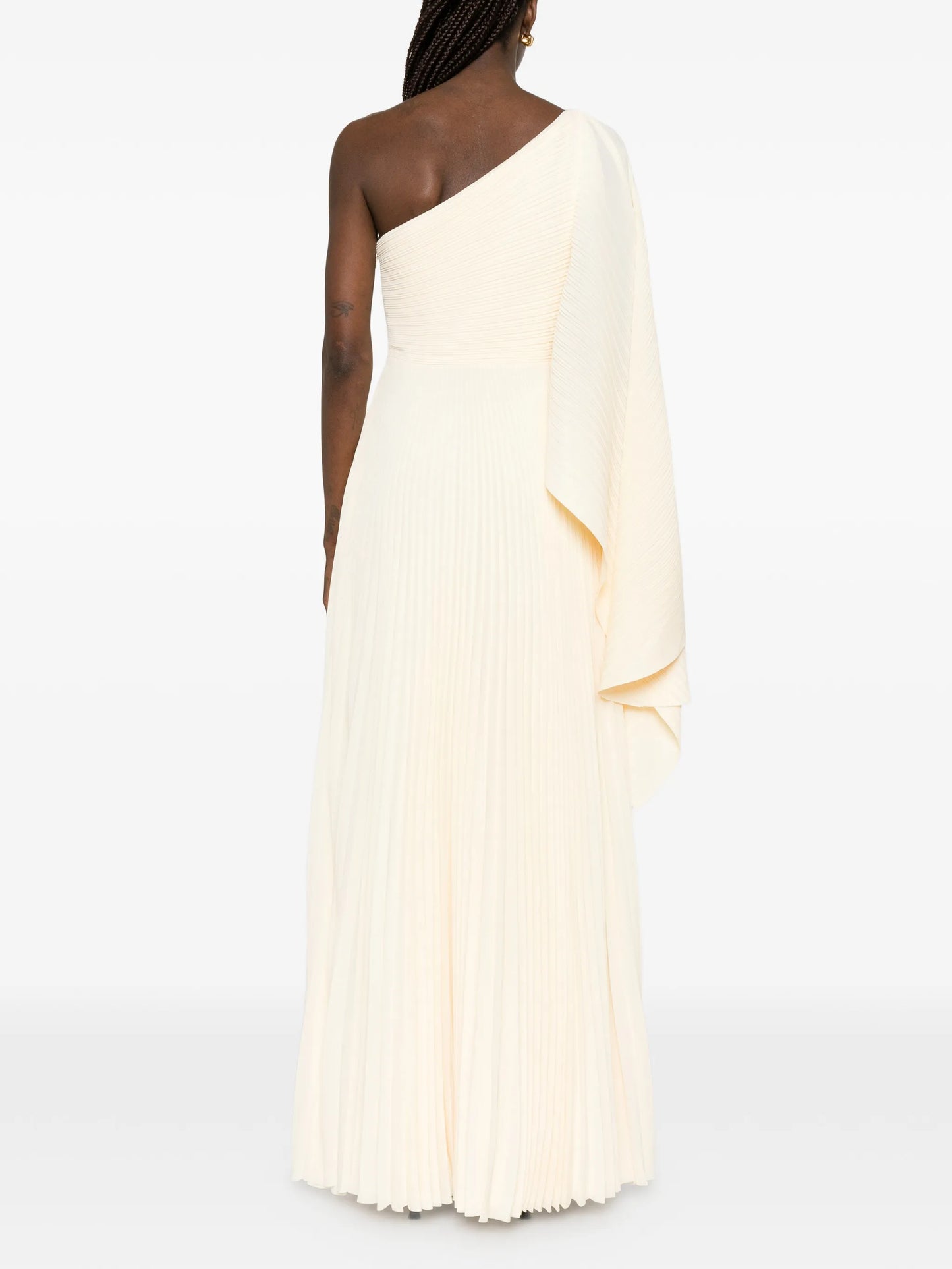 Maci pleated one-shoulder maxi dress