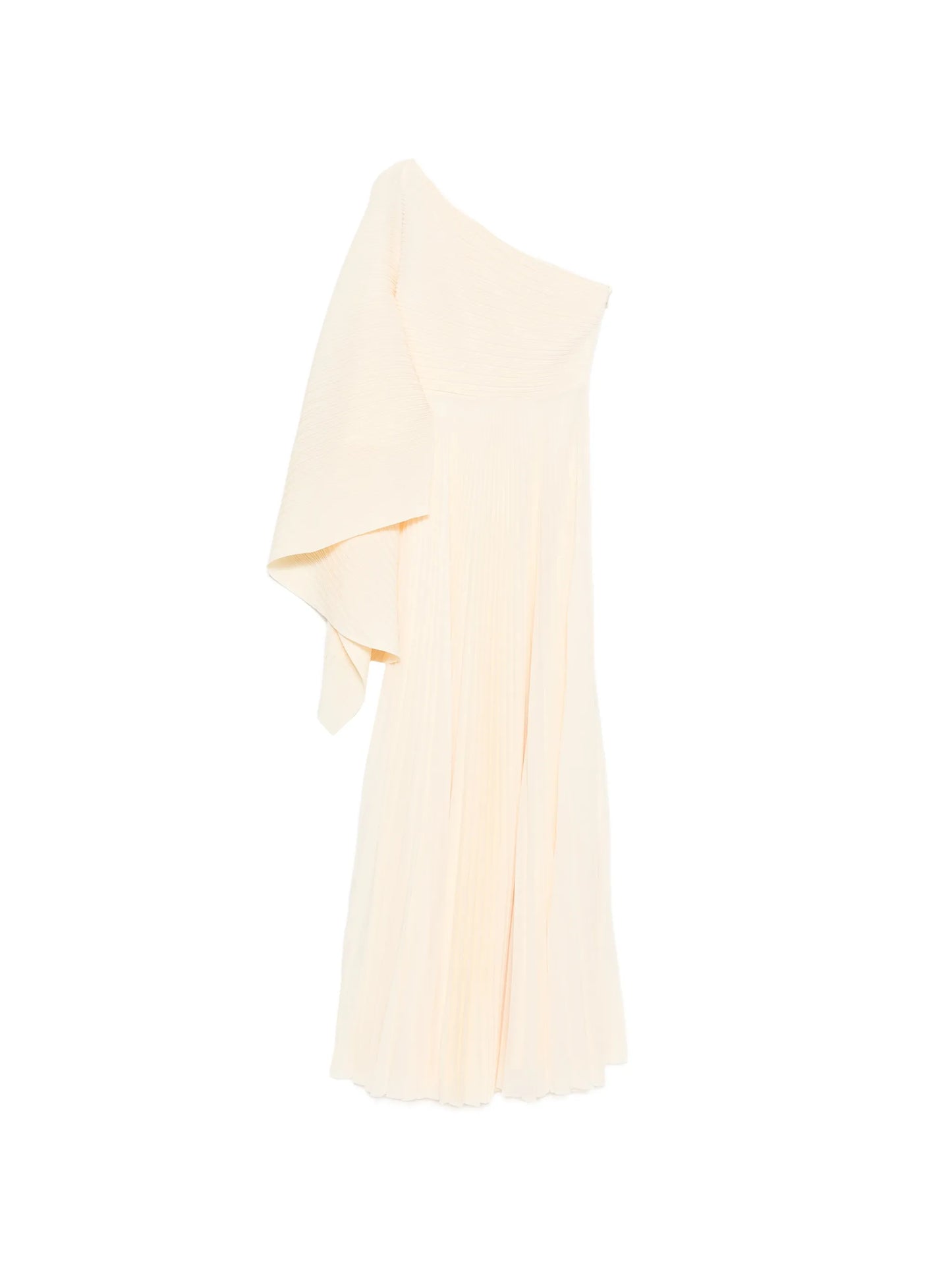 Maci pleated one-shoulder maxi dress