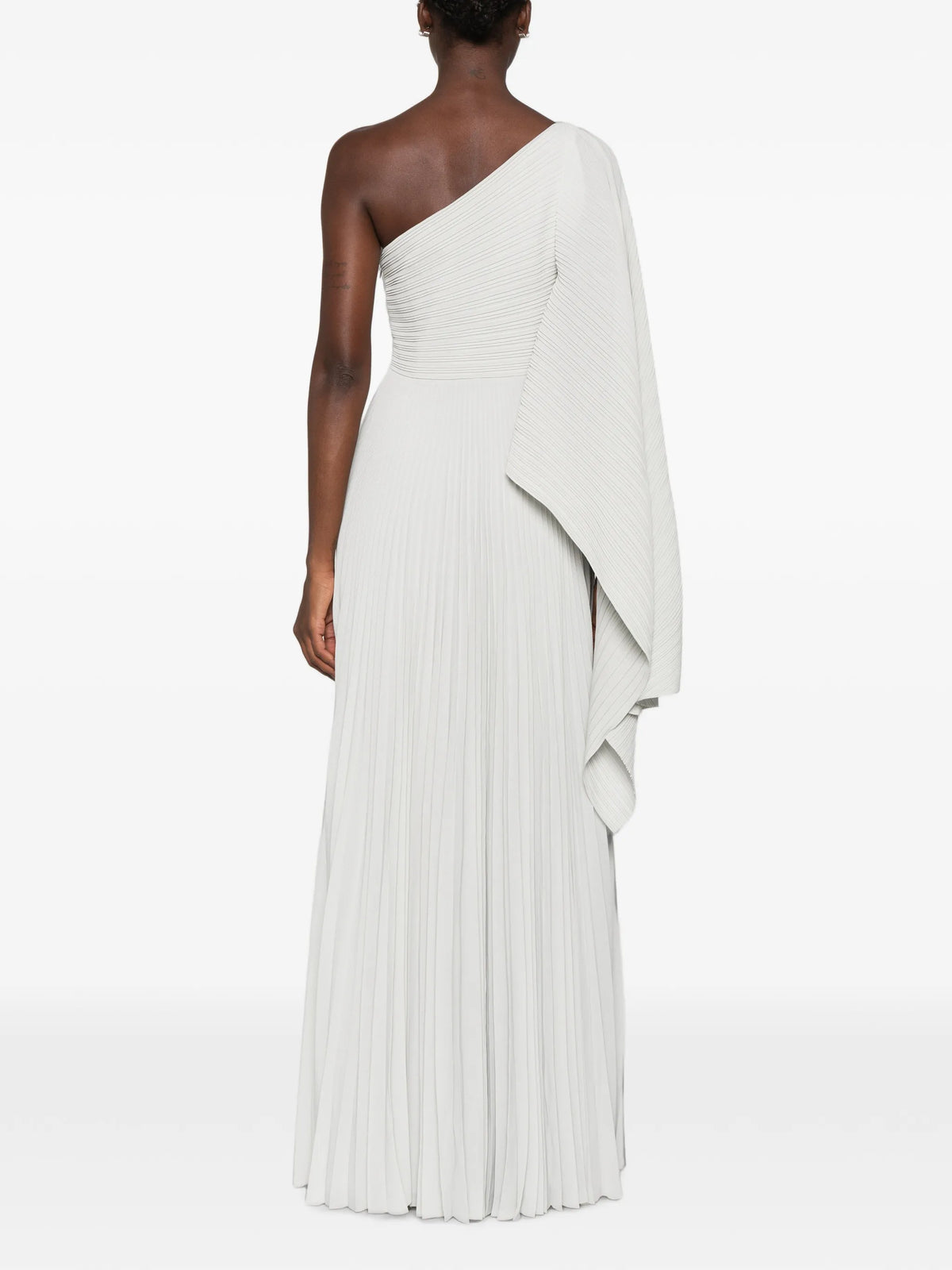 Maci pleated one-shoulder maxi dress