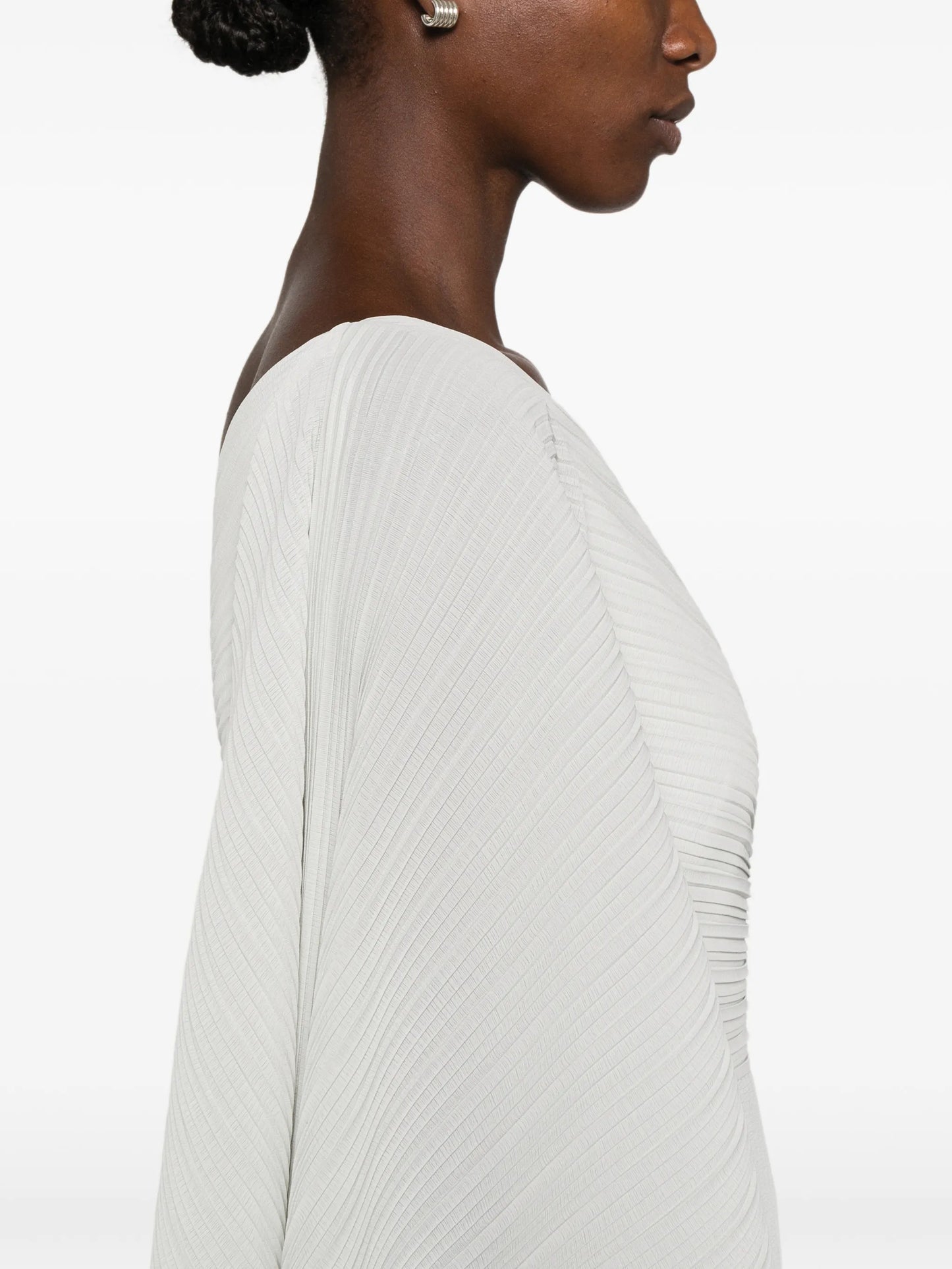 Maci pleated one-shoulder maxi dress