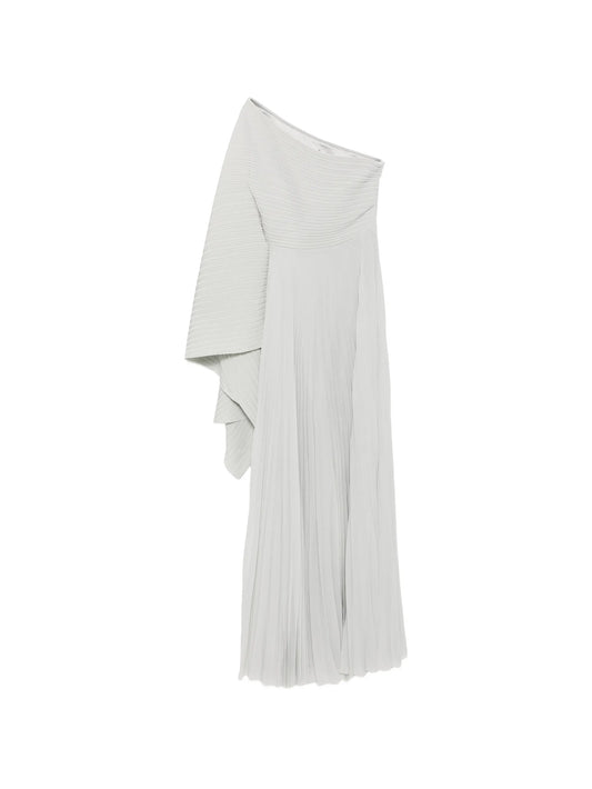 Maci pleated one-shoulder maxi dress