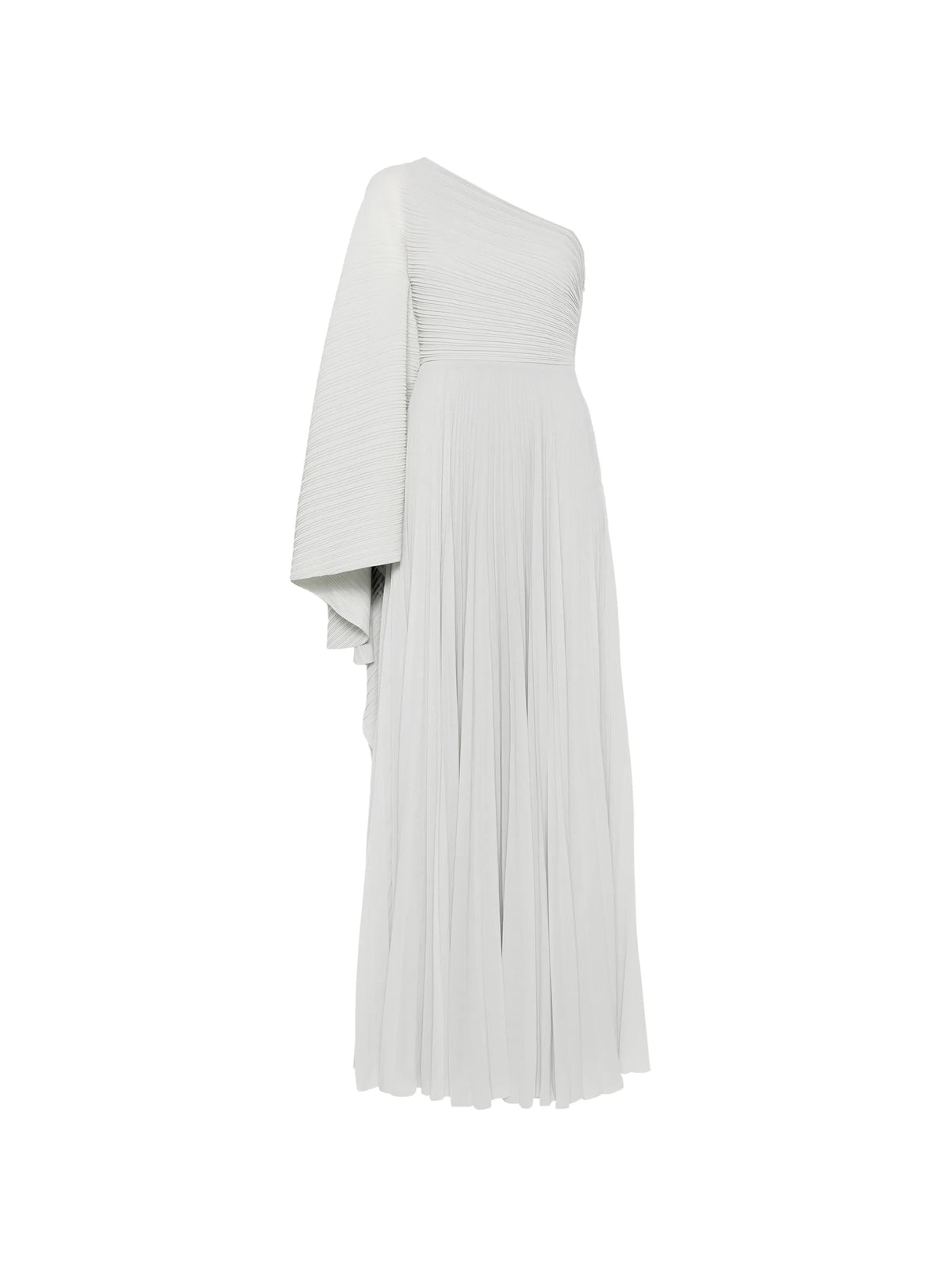 Maci pleated one-shoulder maxi dress