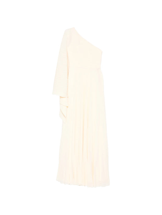 Maci pleated one-shoulder maxi dress