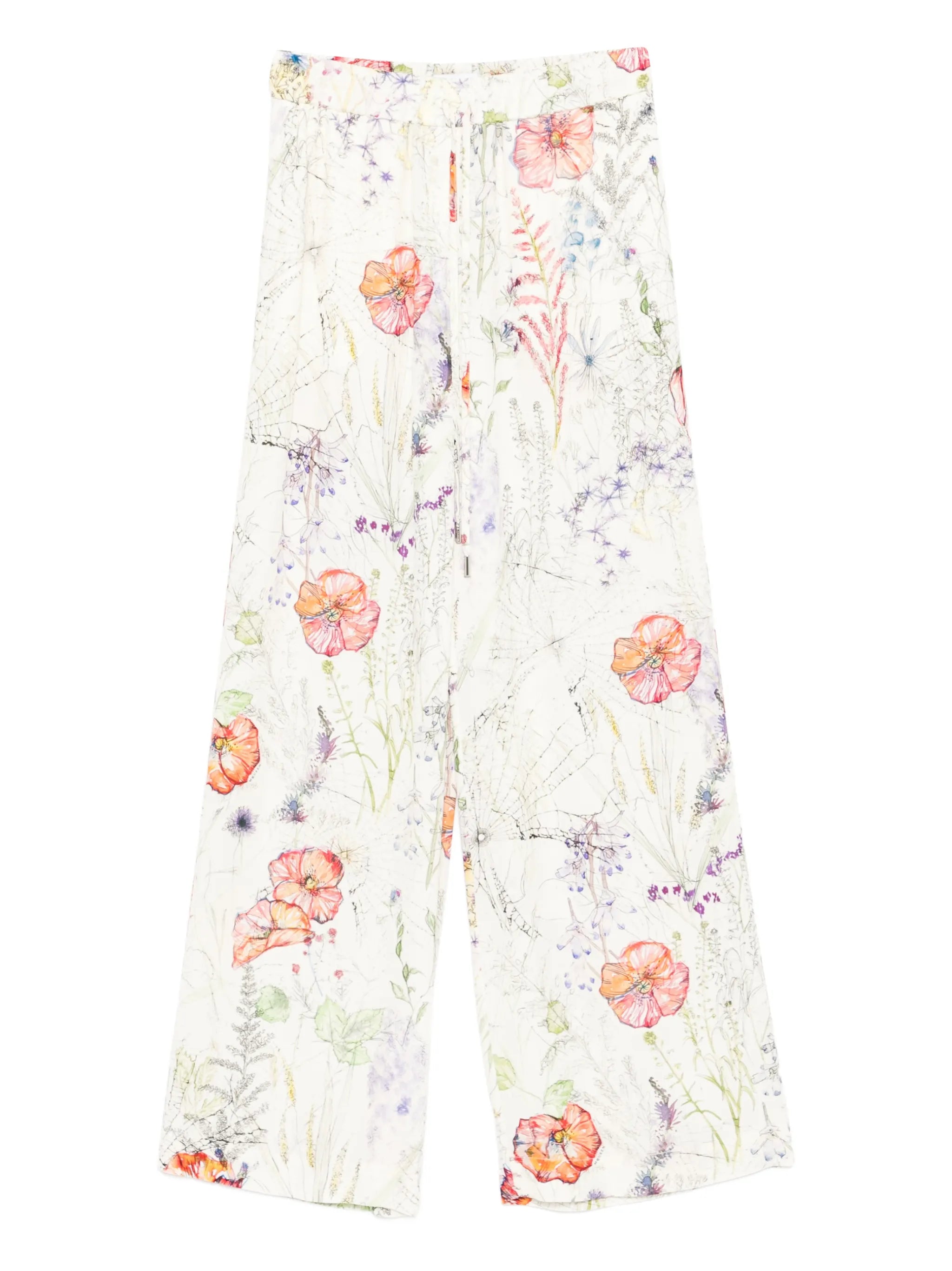 floral-print trousers