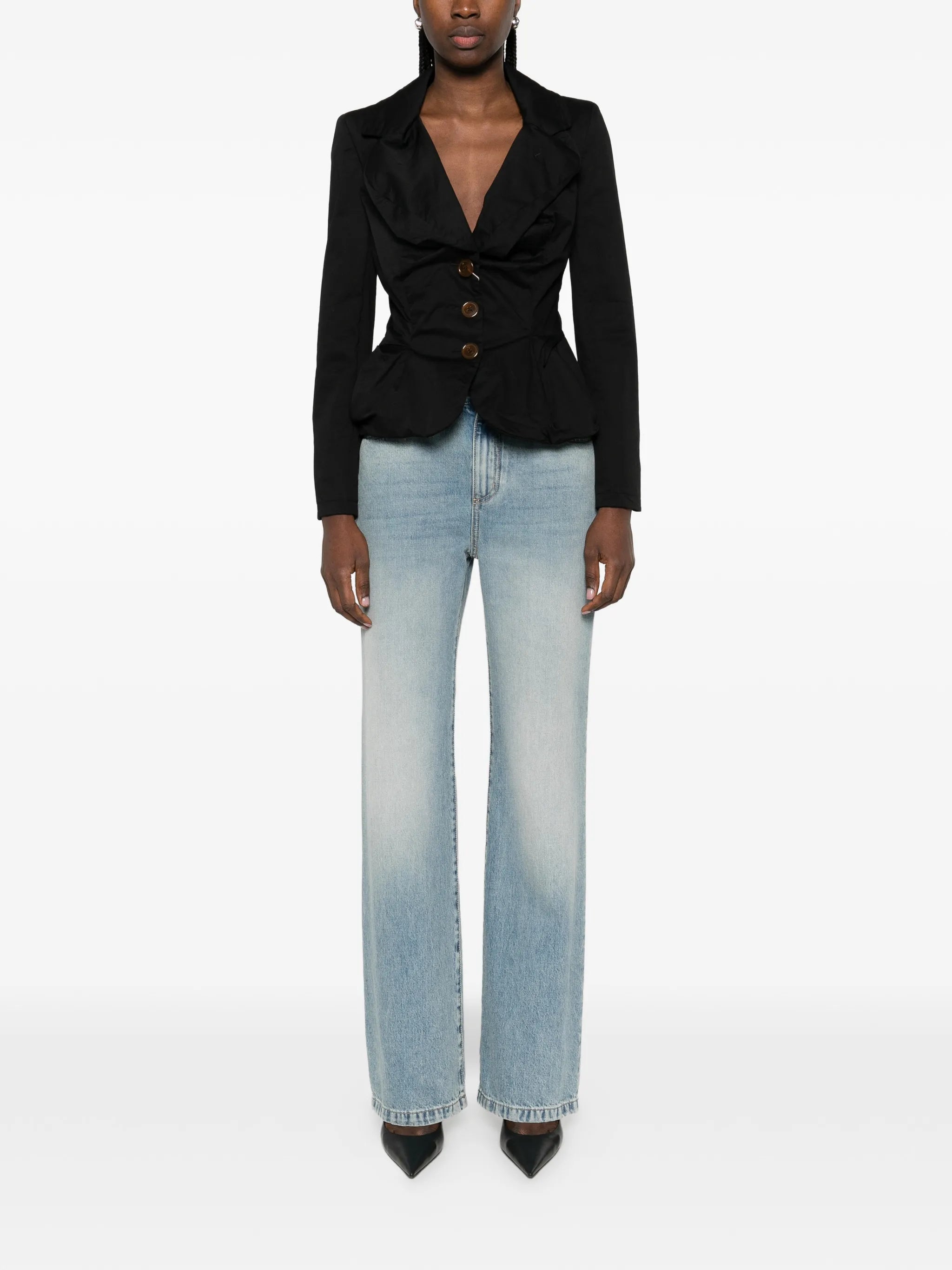 straight-leg cotton jeans
