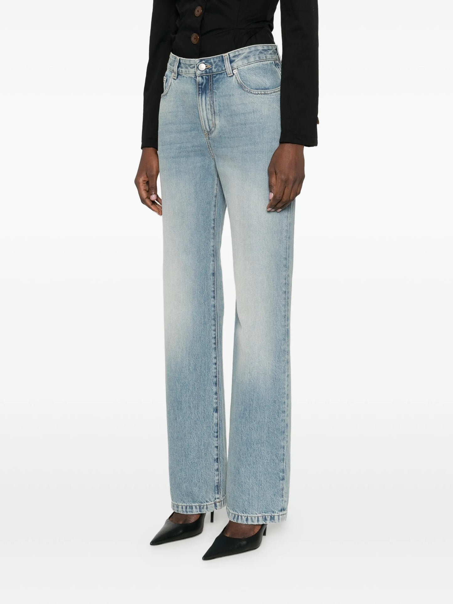 straight-leg cotton jeans