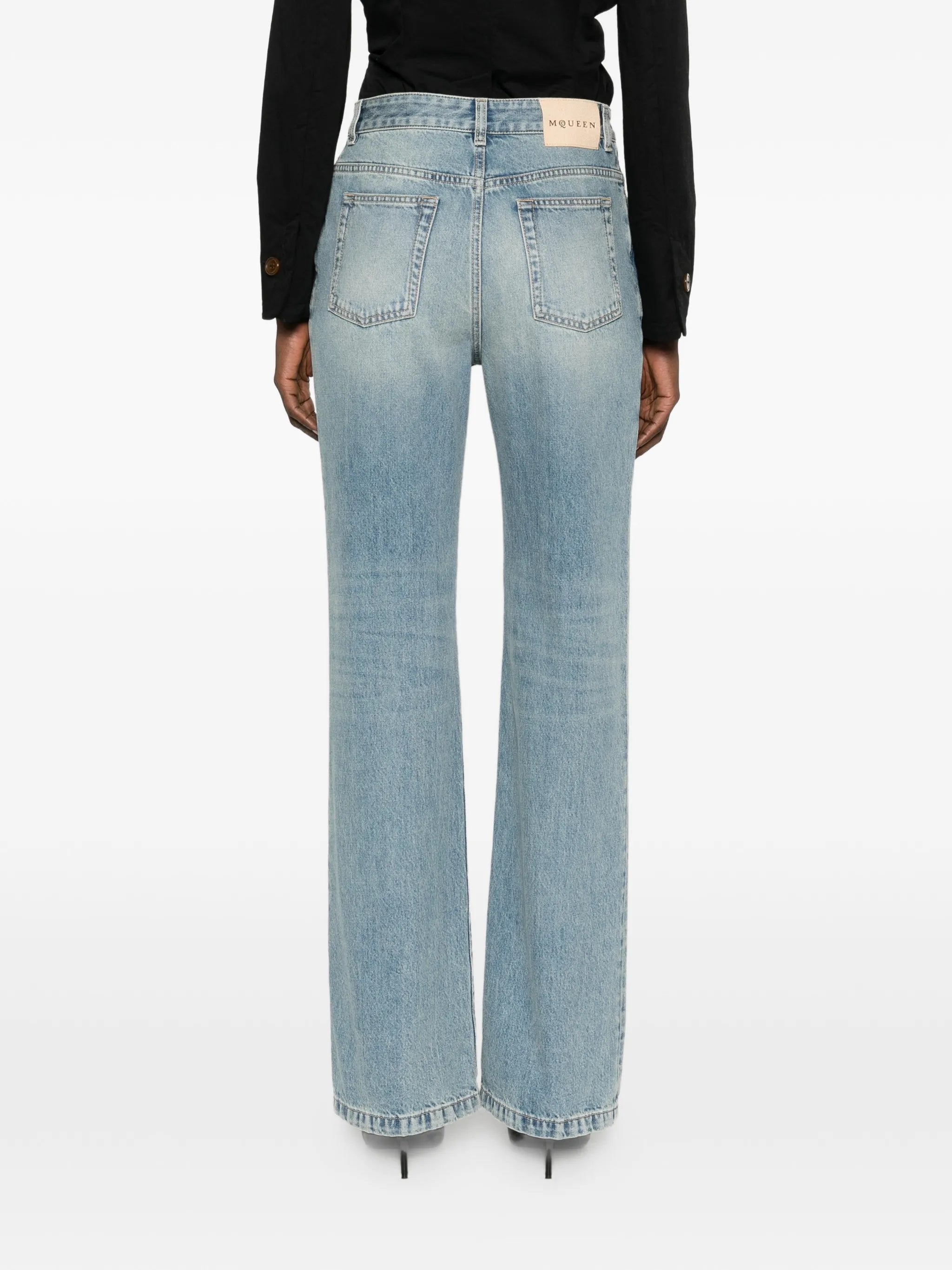 straight-leg cotton jeans