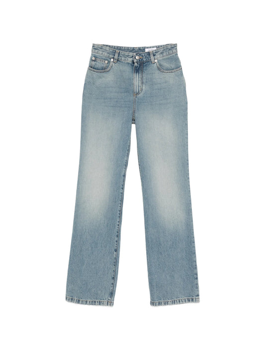 straight-leg cotton jeans