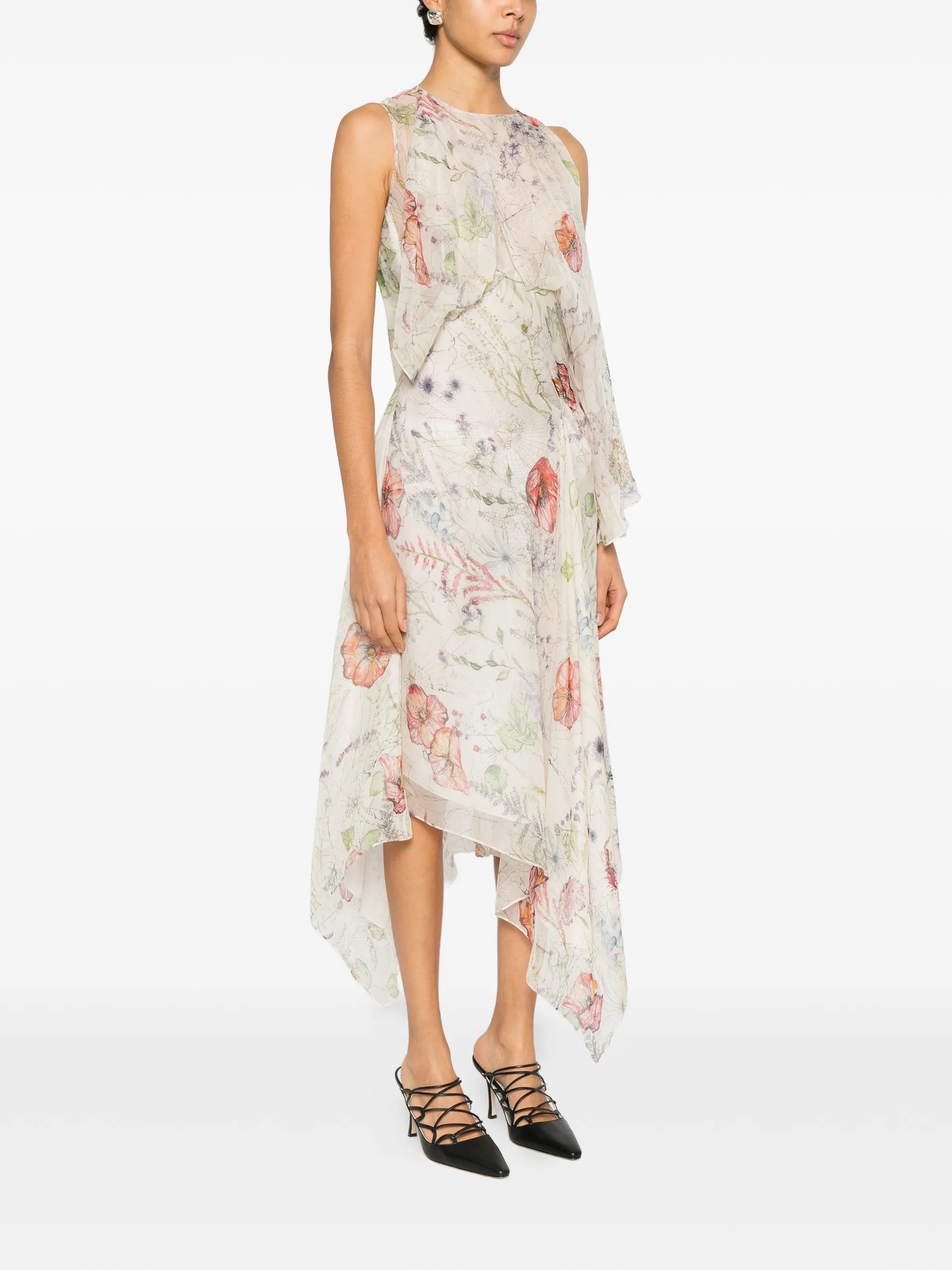 floral-print midi dress