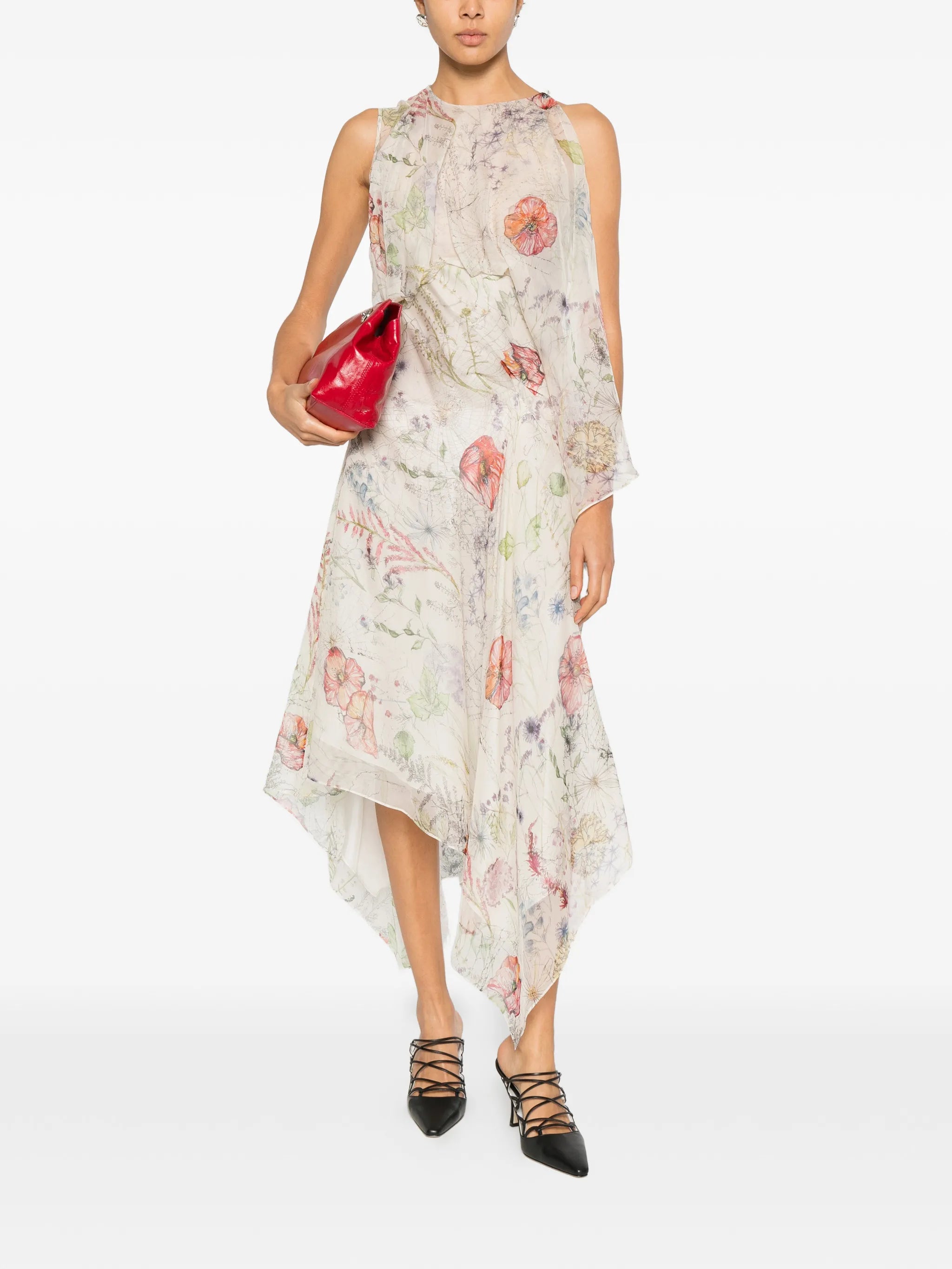 floral-print midi dress