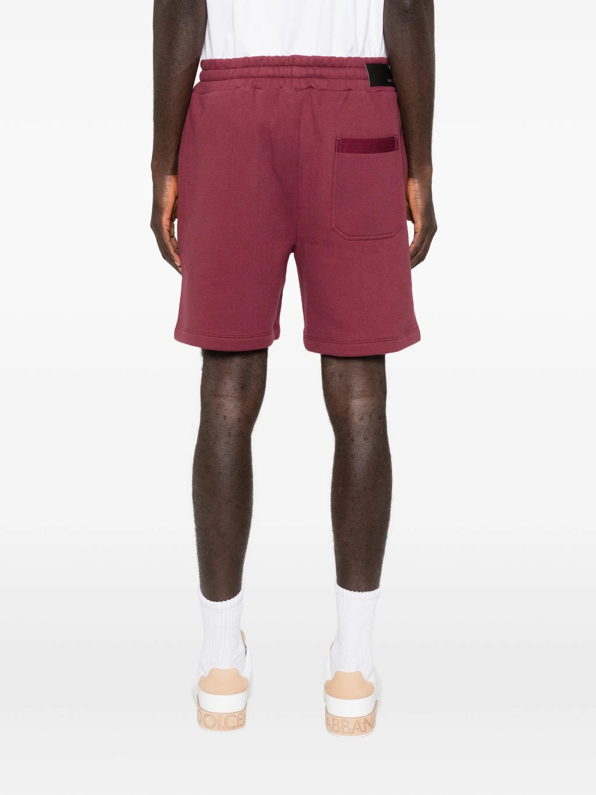 drawstring logo-embroidery track shorts