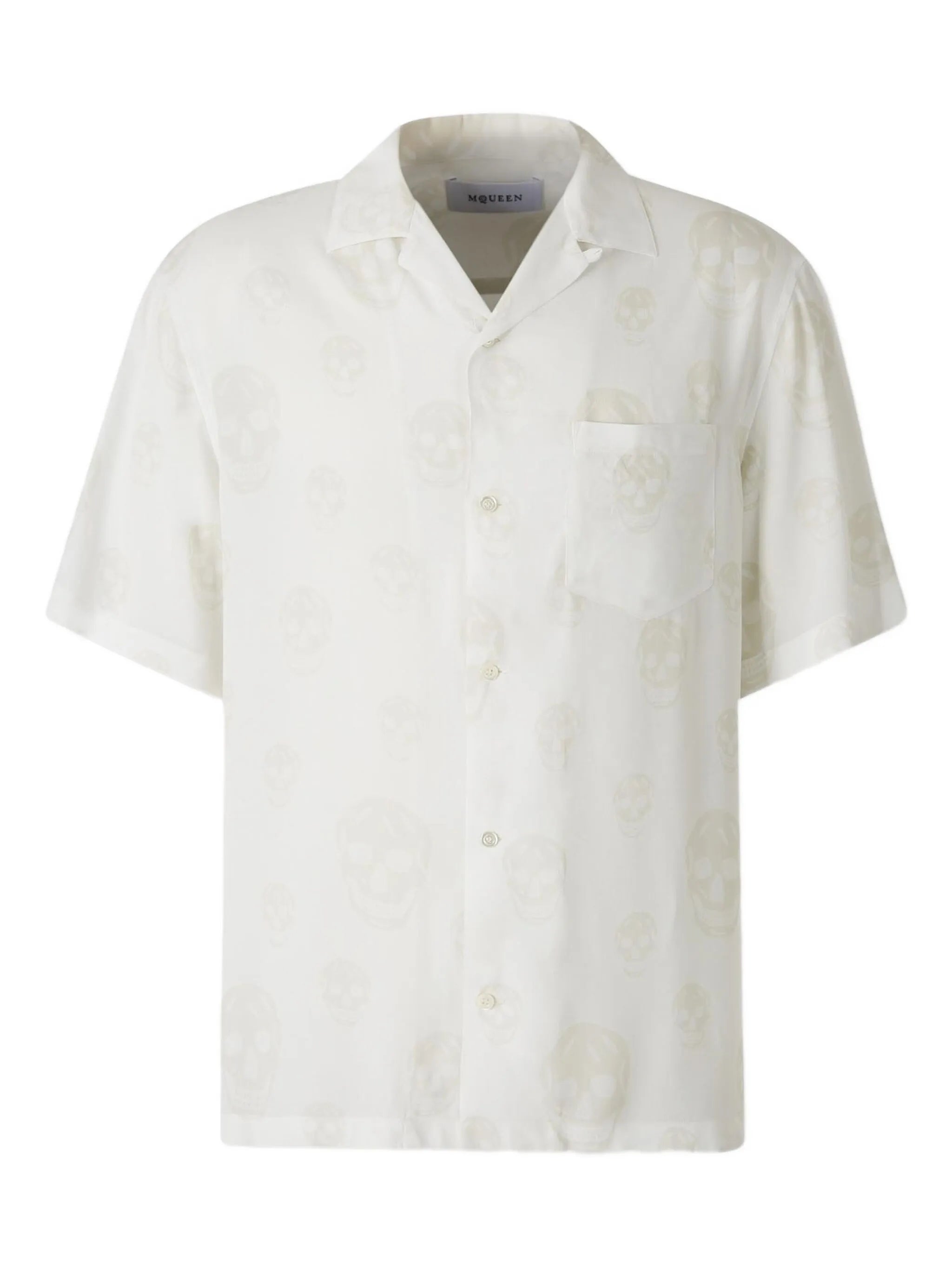 skull-print shirt