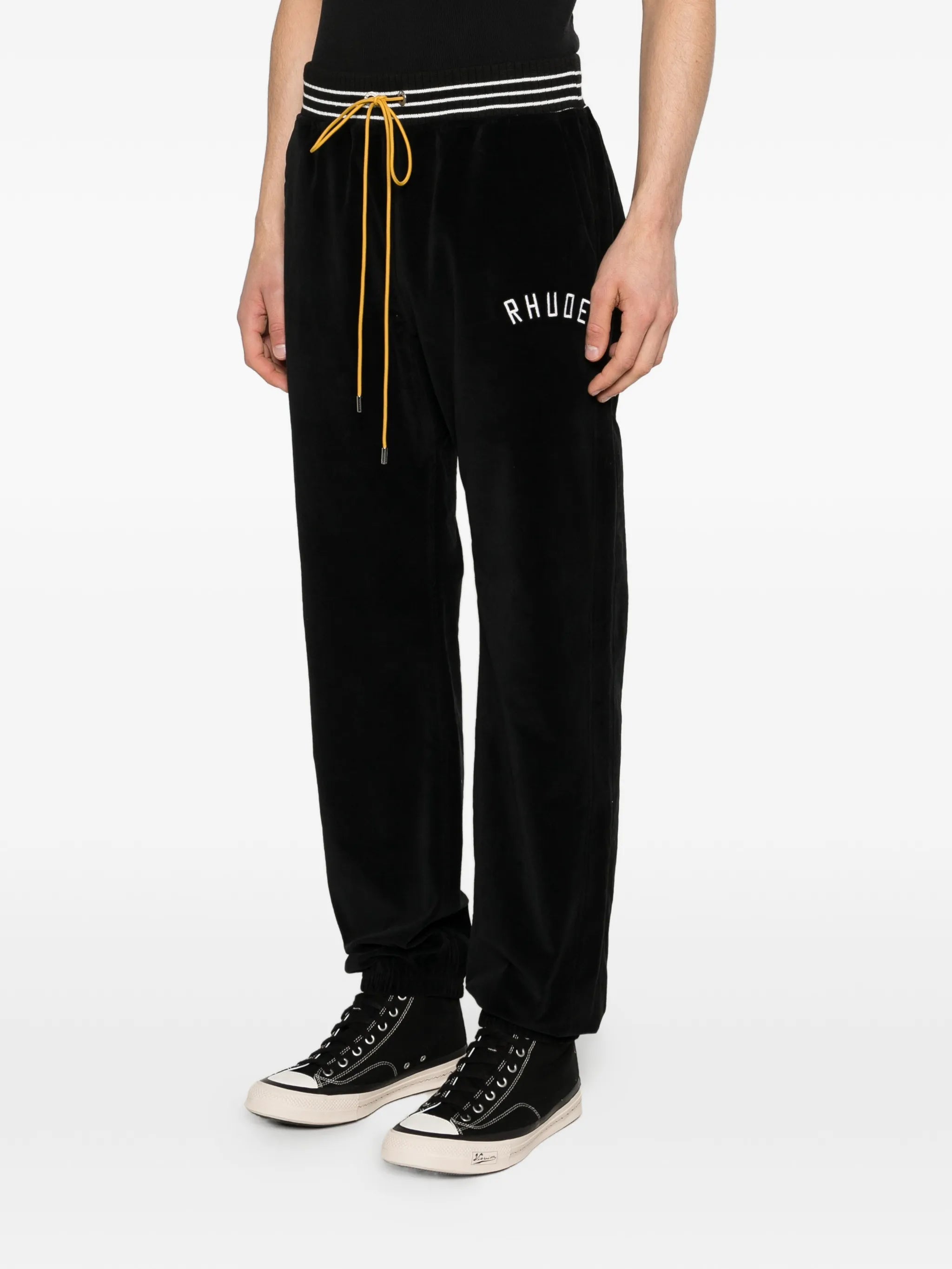logo velour track pants