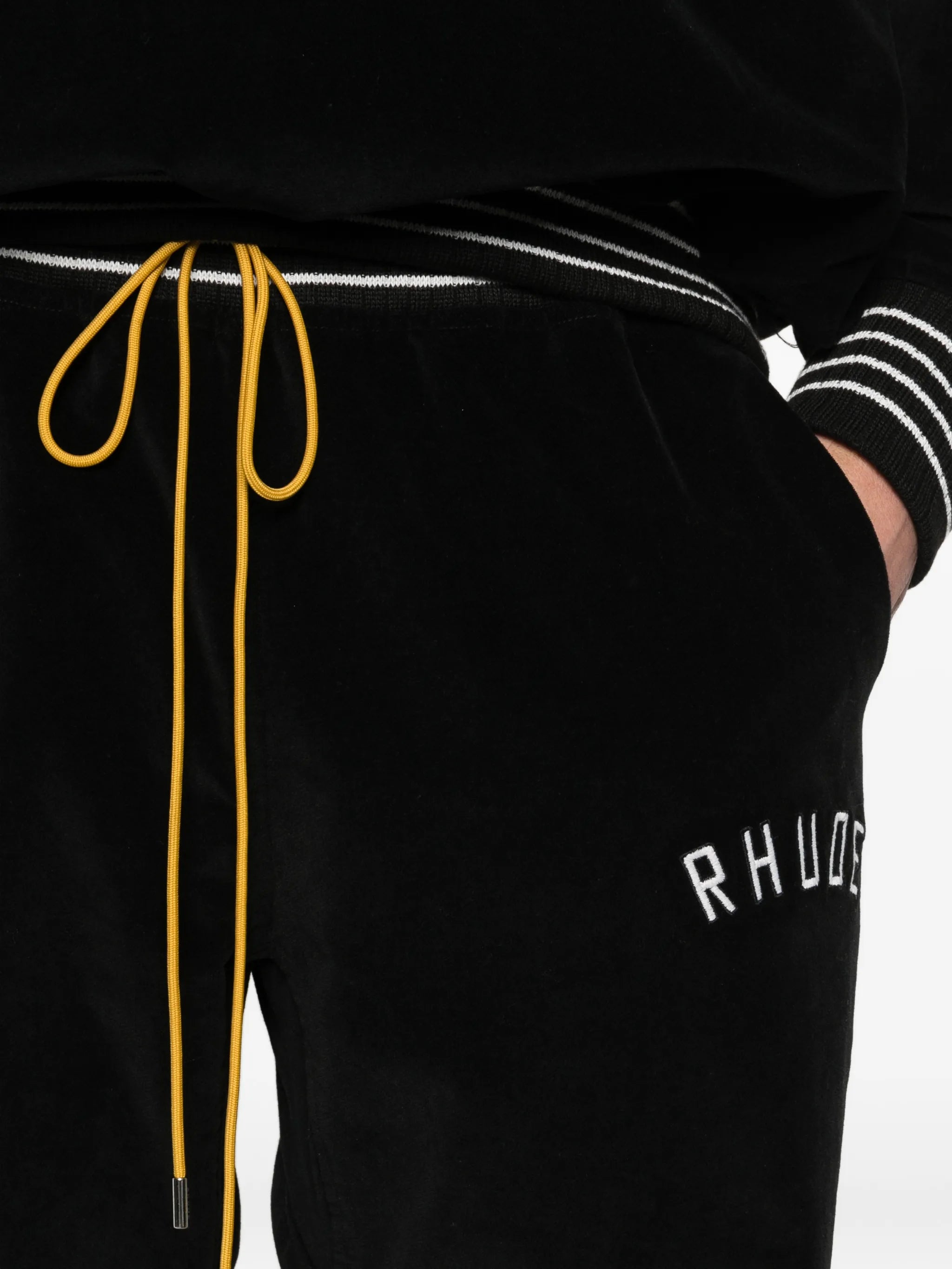 logo velour track pants