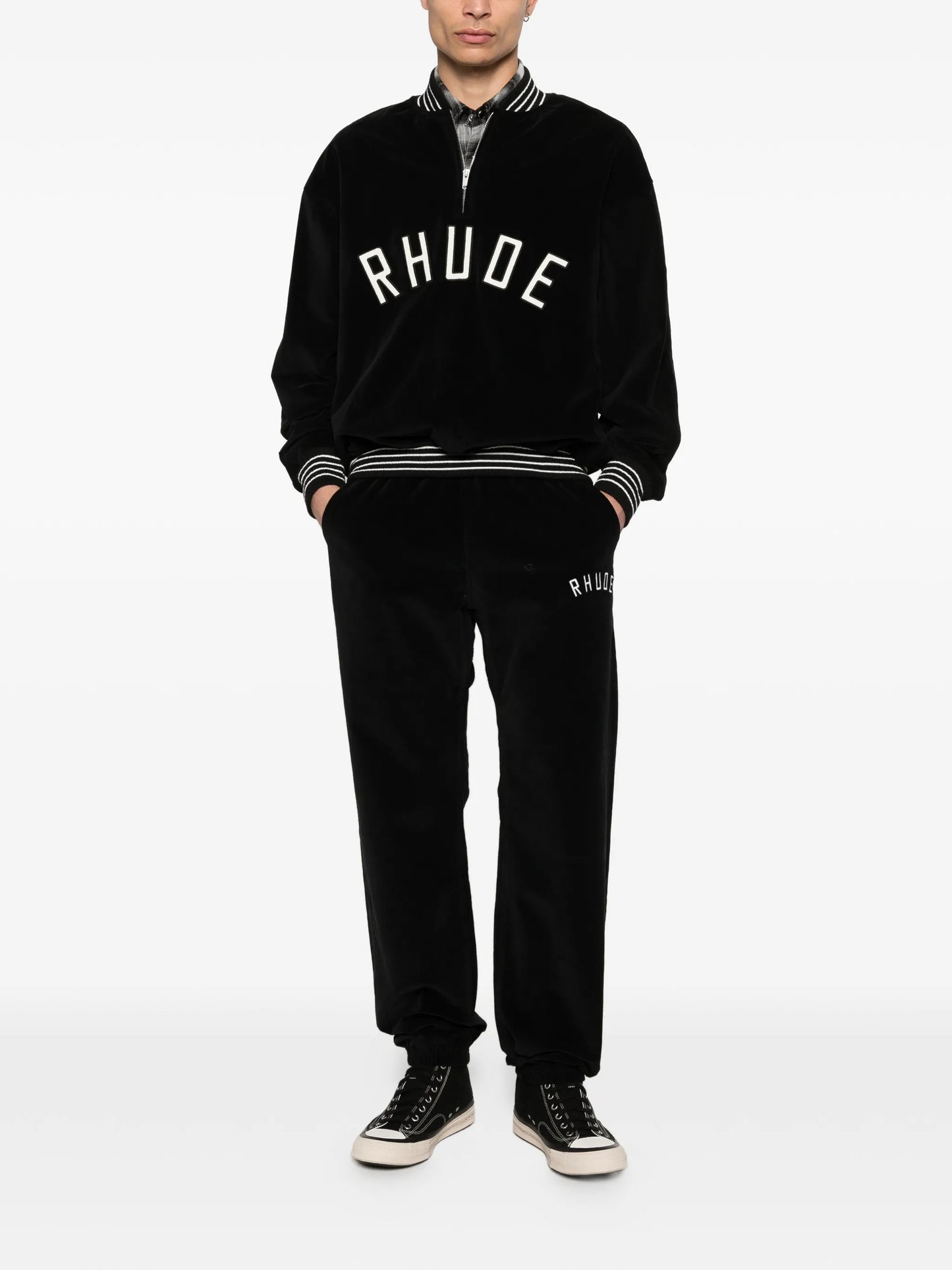 logo velour track pants
