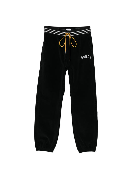 logo velour track pants