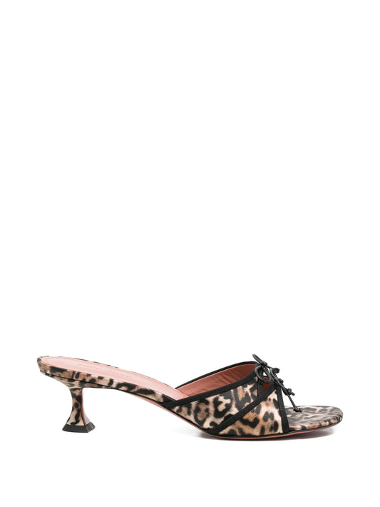Eleonora leopard-print tie-detail mules