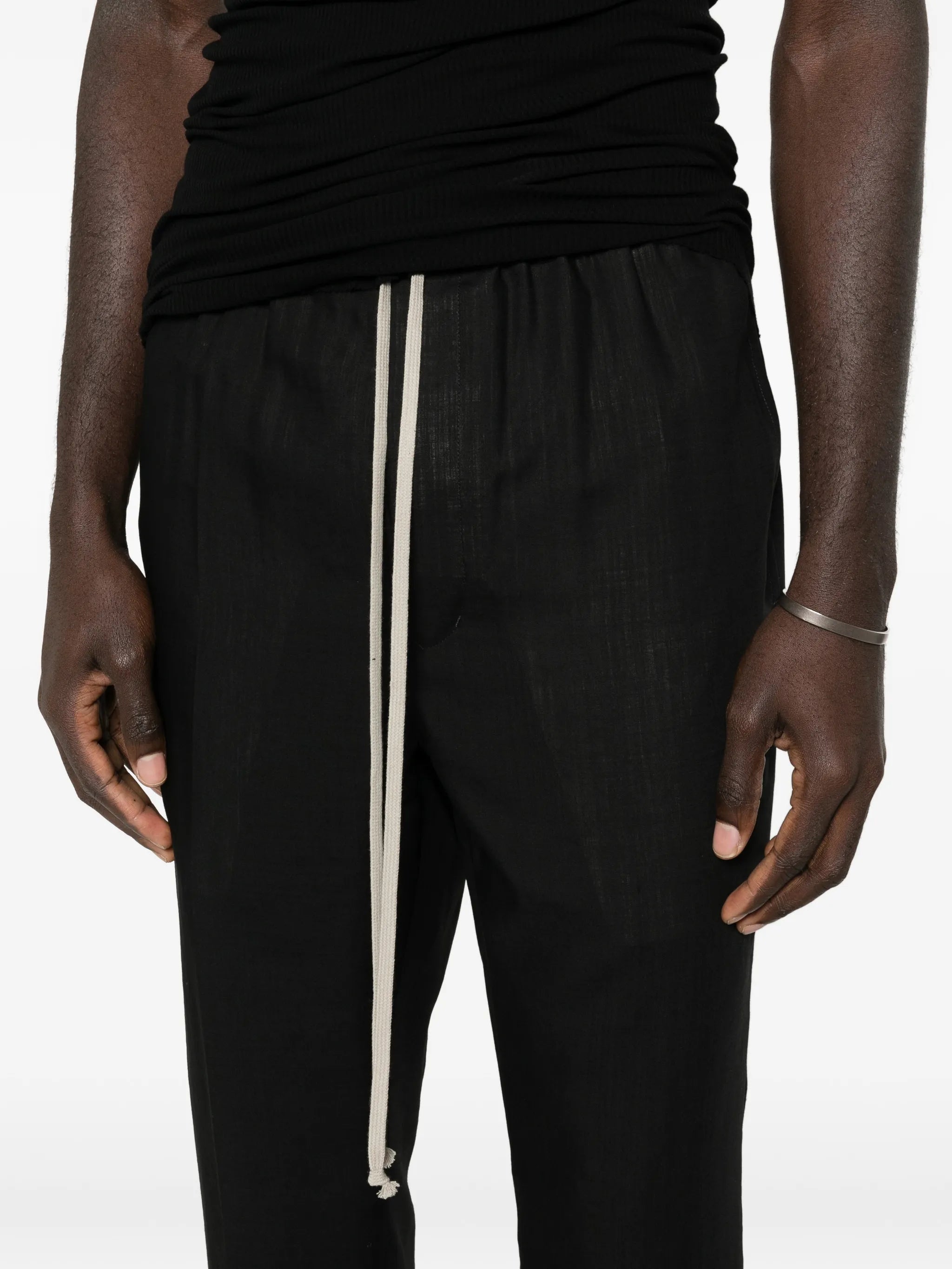 drawstring slim trousers
