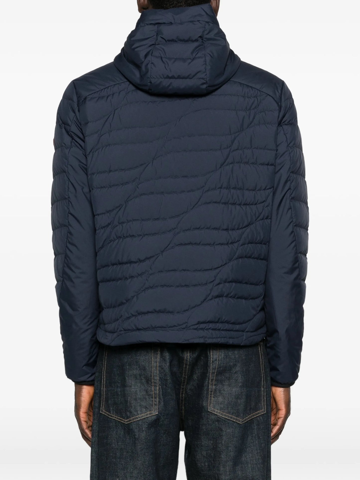 hooded zip-fastening jacket