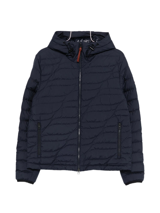 hooded zip-fastening jacket