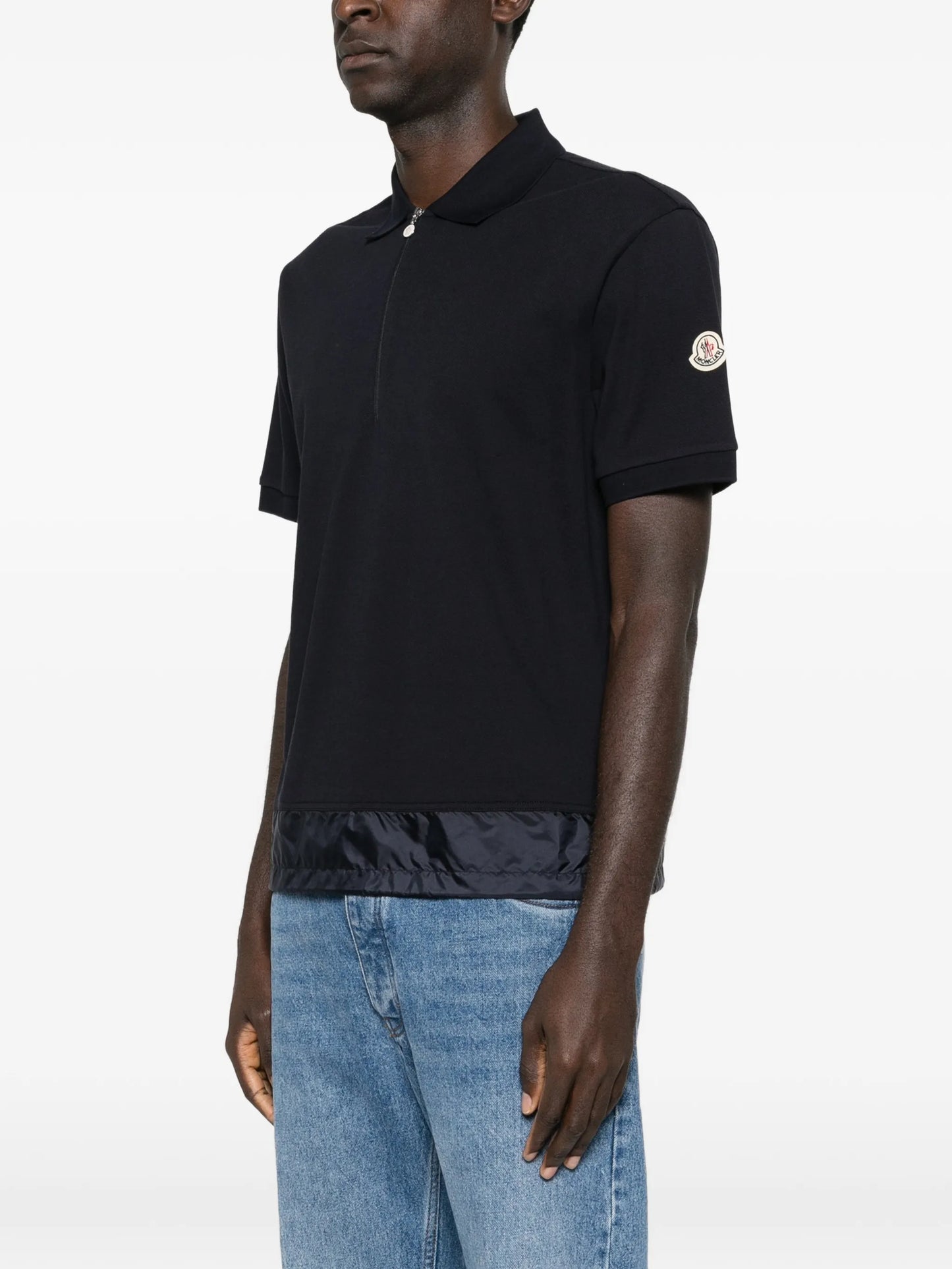 zip piqué polo shirt