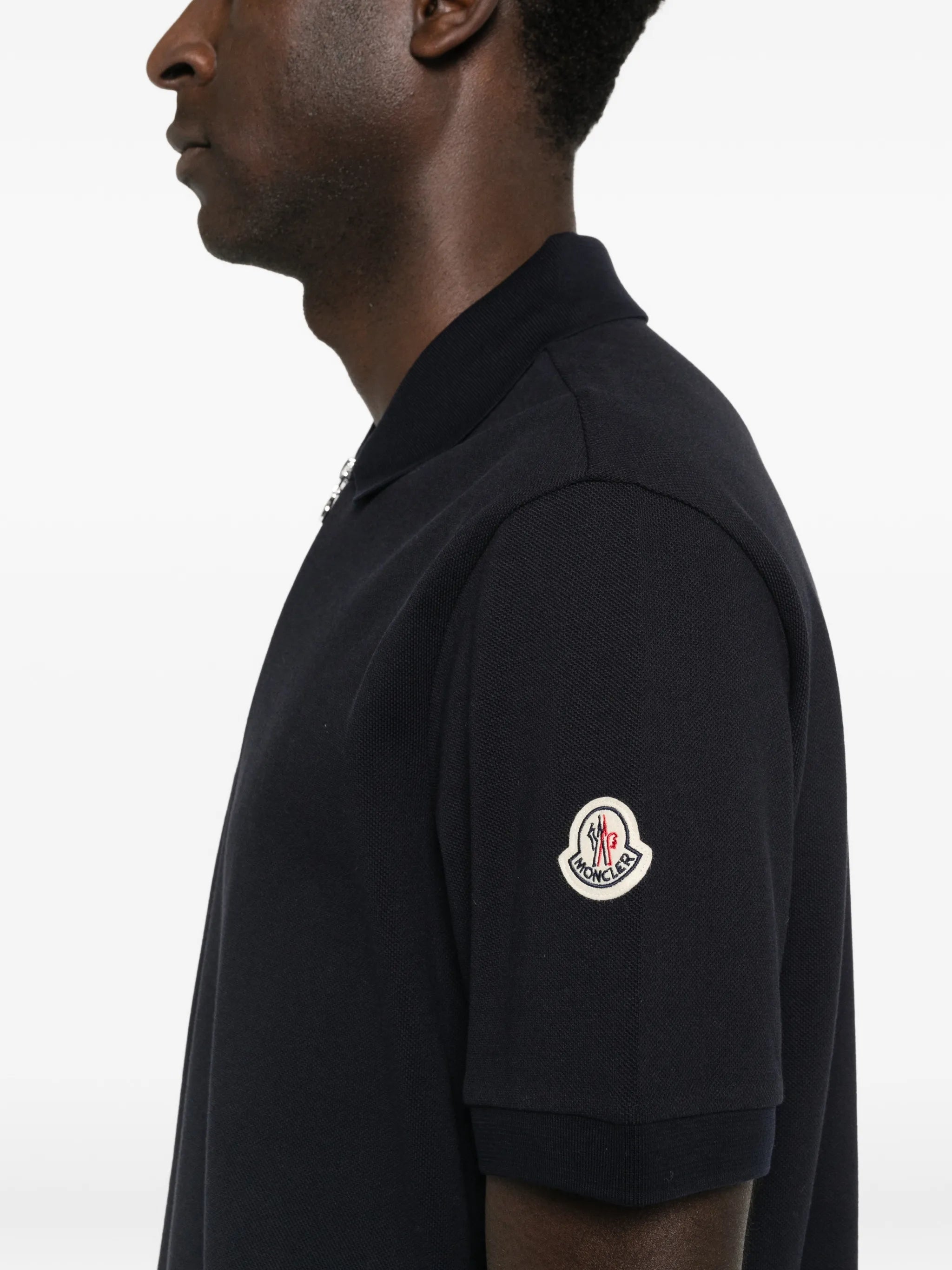 zip piqué polo shirt