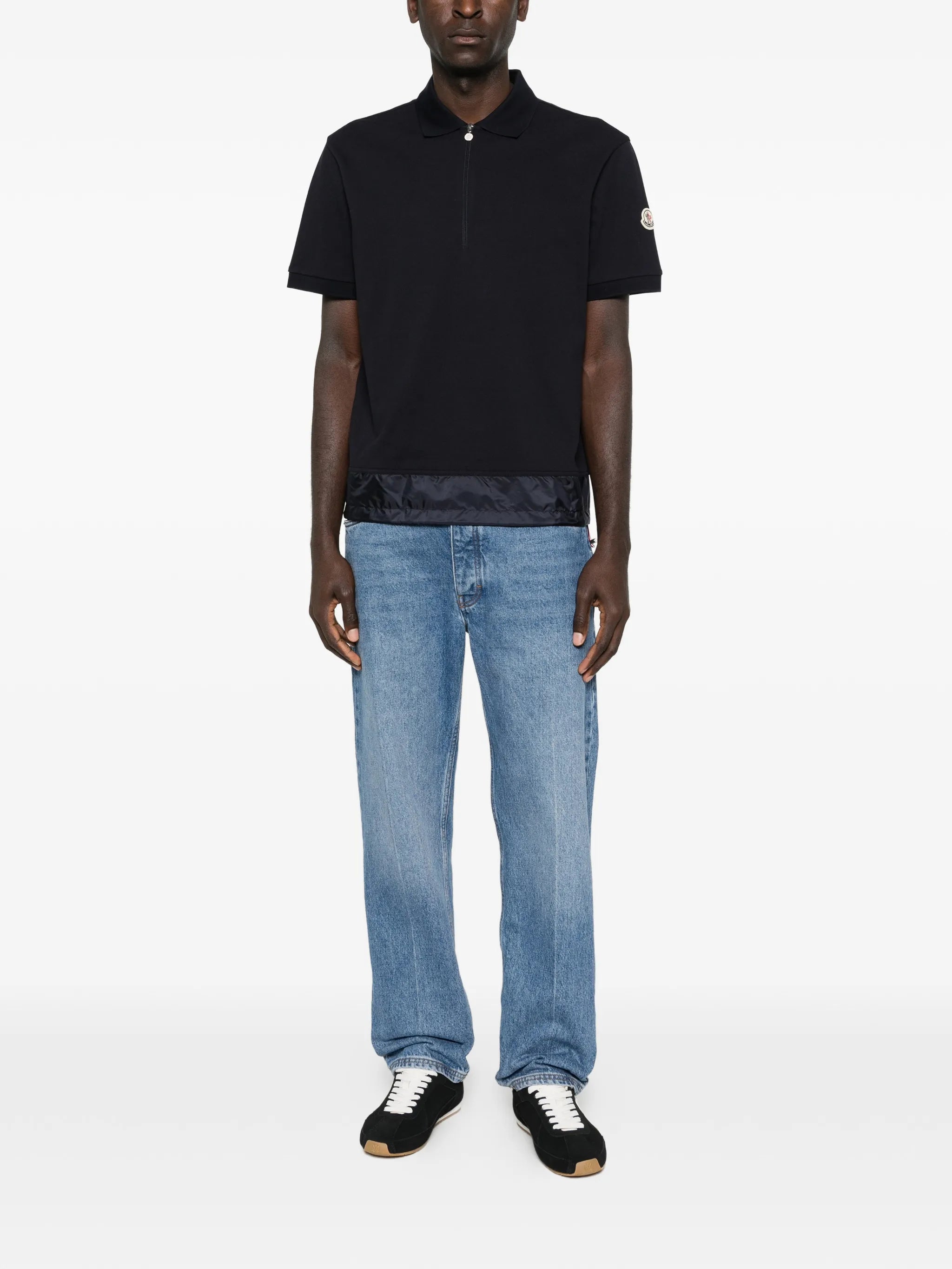 zip piqué polo shirt